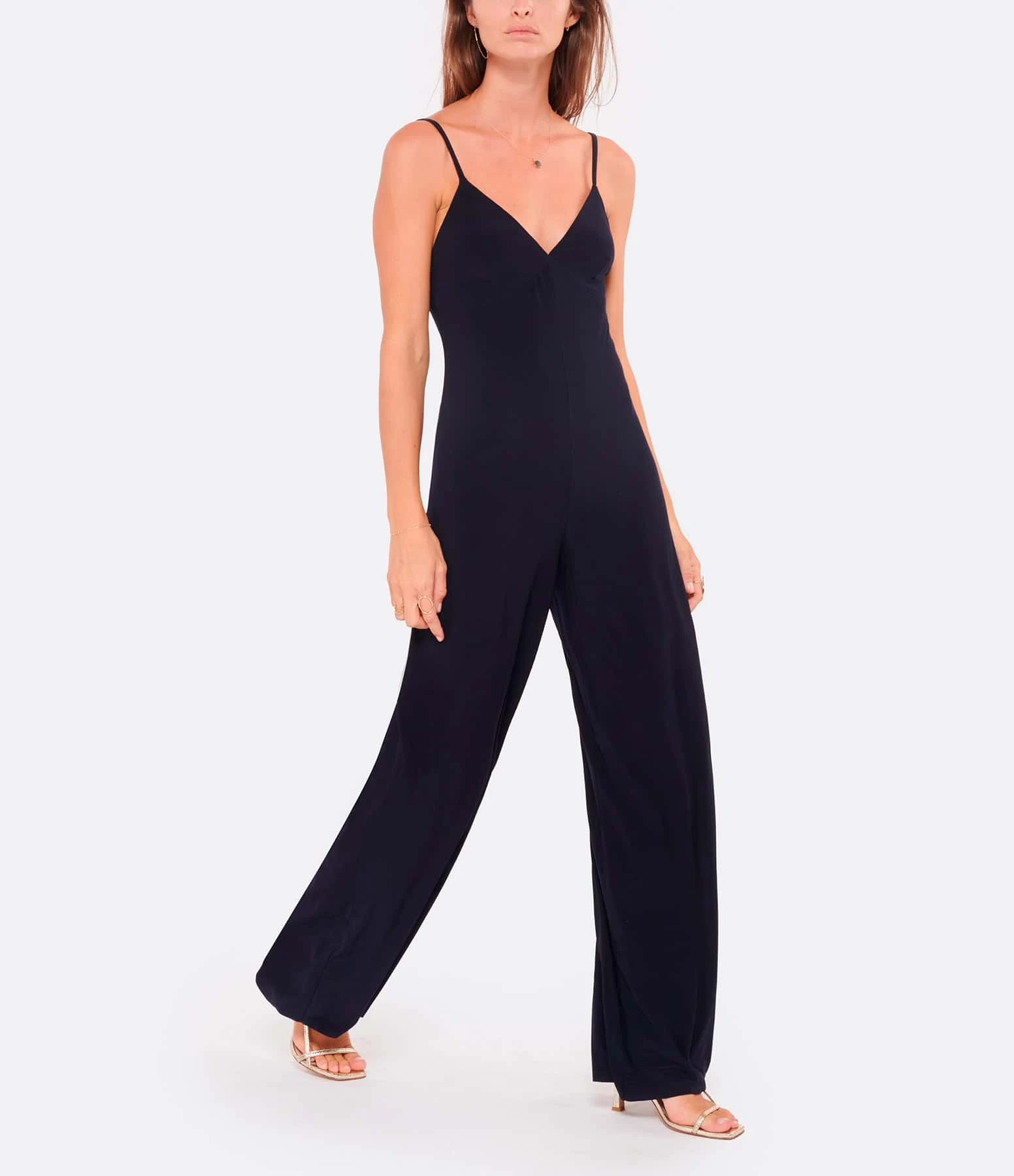 Norma Kamali Combinaison Bretelles Marine – Image 3