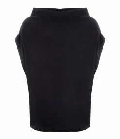 Norma Kamali Top Noir Manches Chauves Souris