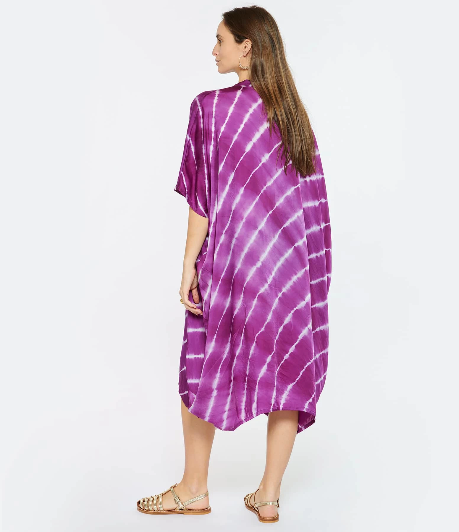 NOUS Robe Kaftan Sam Rayures Violet – Image 5