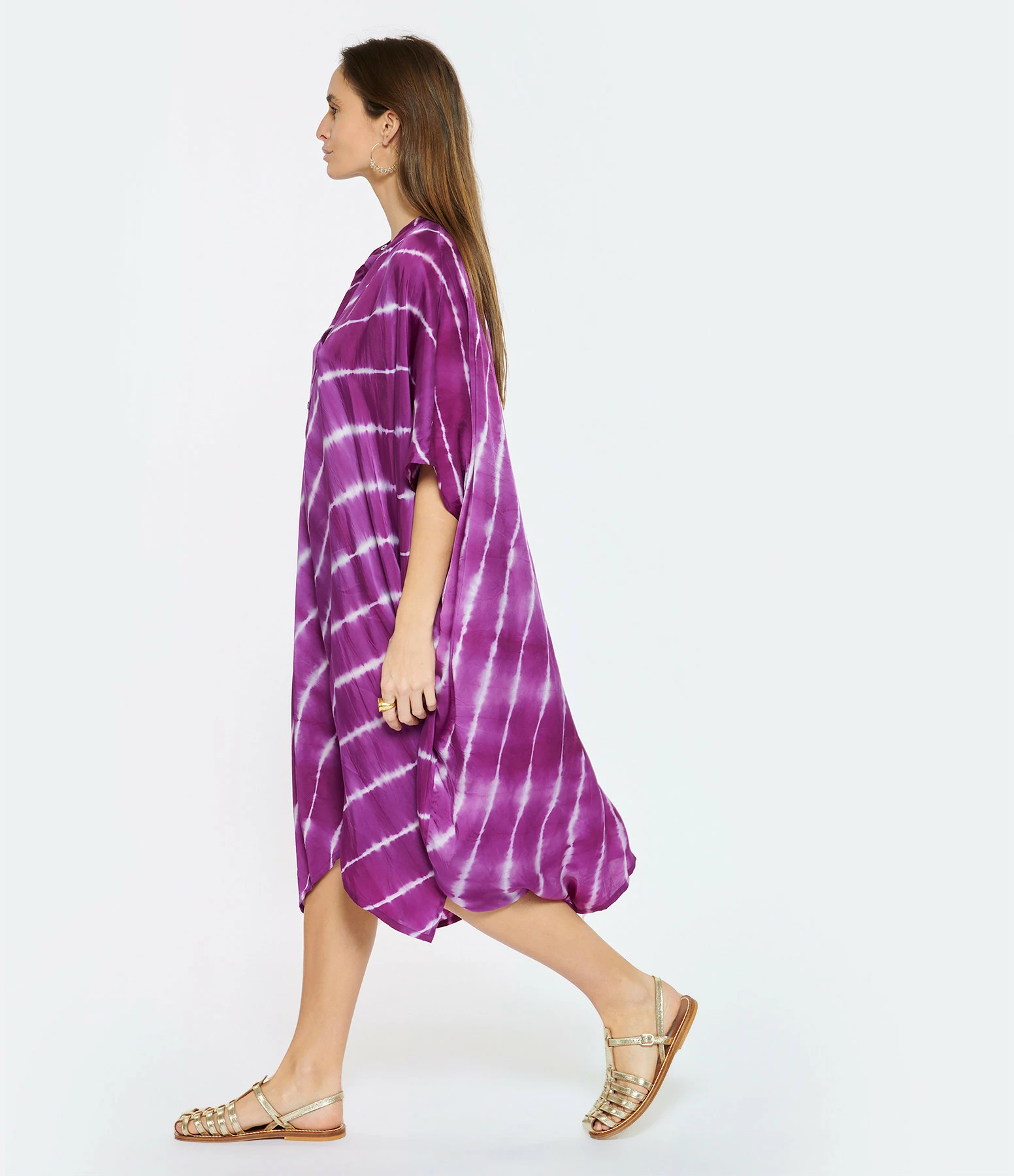 NOUS Robe Kaftan Sam Rayures Violet 6 NOUS Robe Kaftan Sam Rayures Violet – Image 4