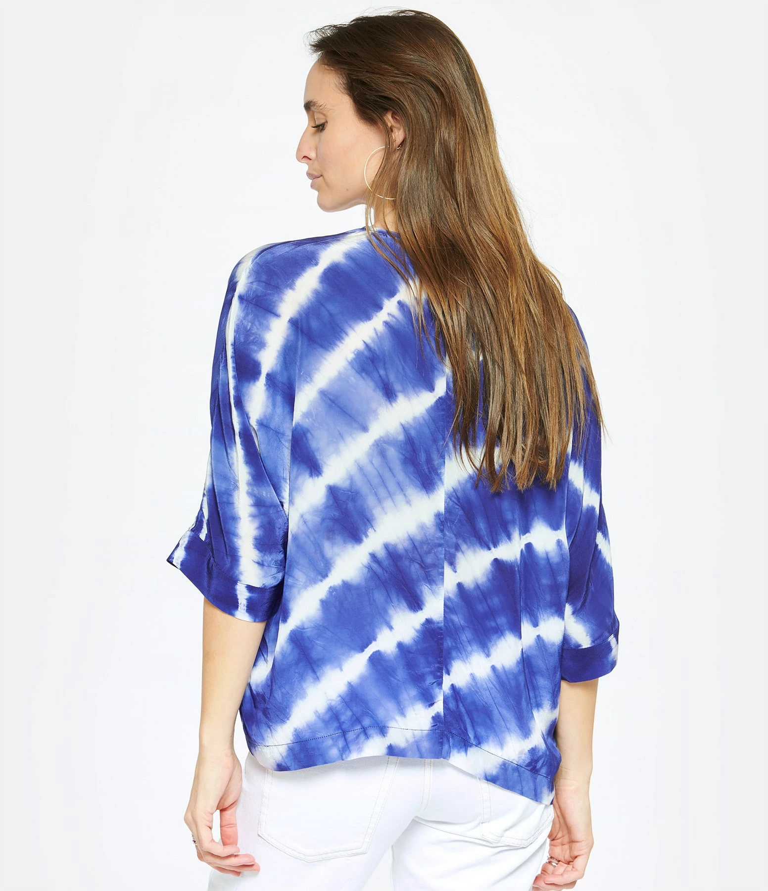 NOUS Blouse Lucil Soie Rayures Bleu Marine – Image 4