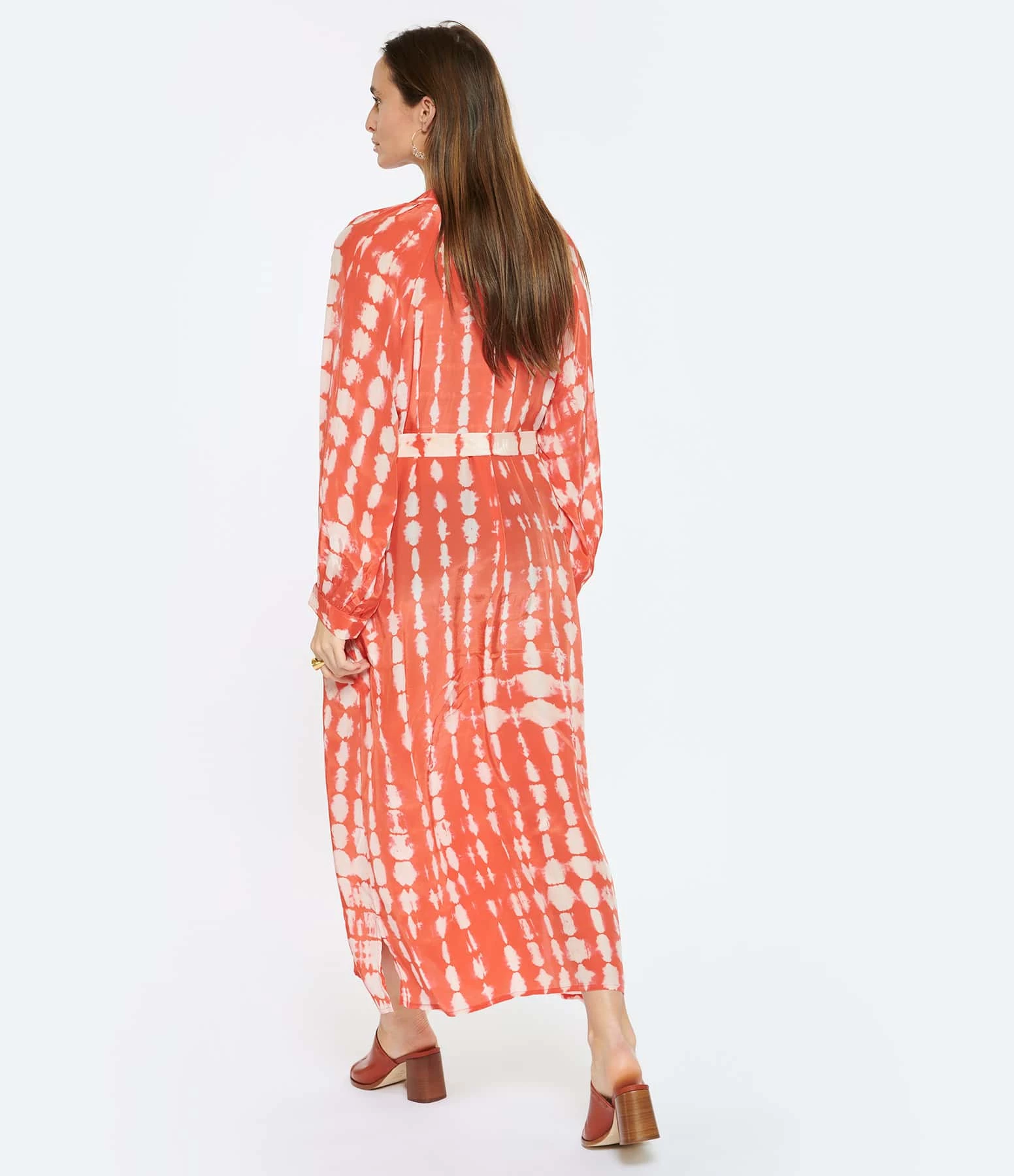 NOUS Robe Nicole Diamonds Soie Papaye – Image 4