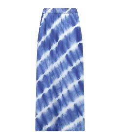 NOUS Jupe Alice Soie Rayures Bleu Marine