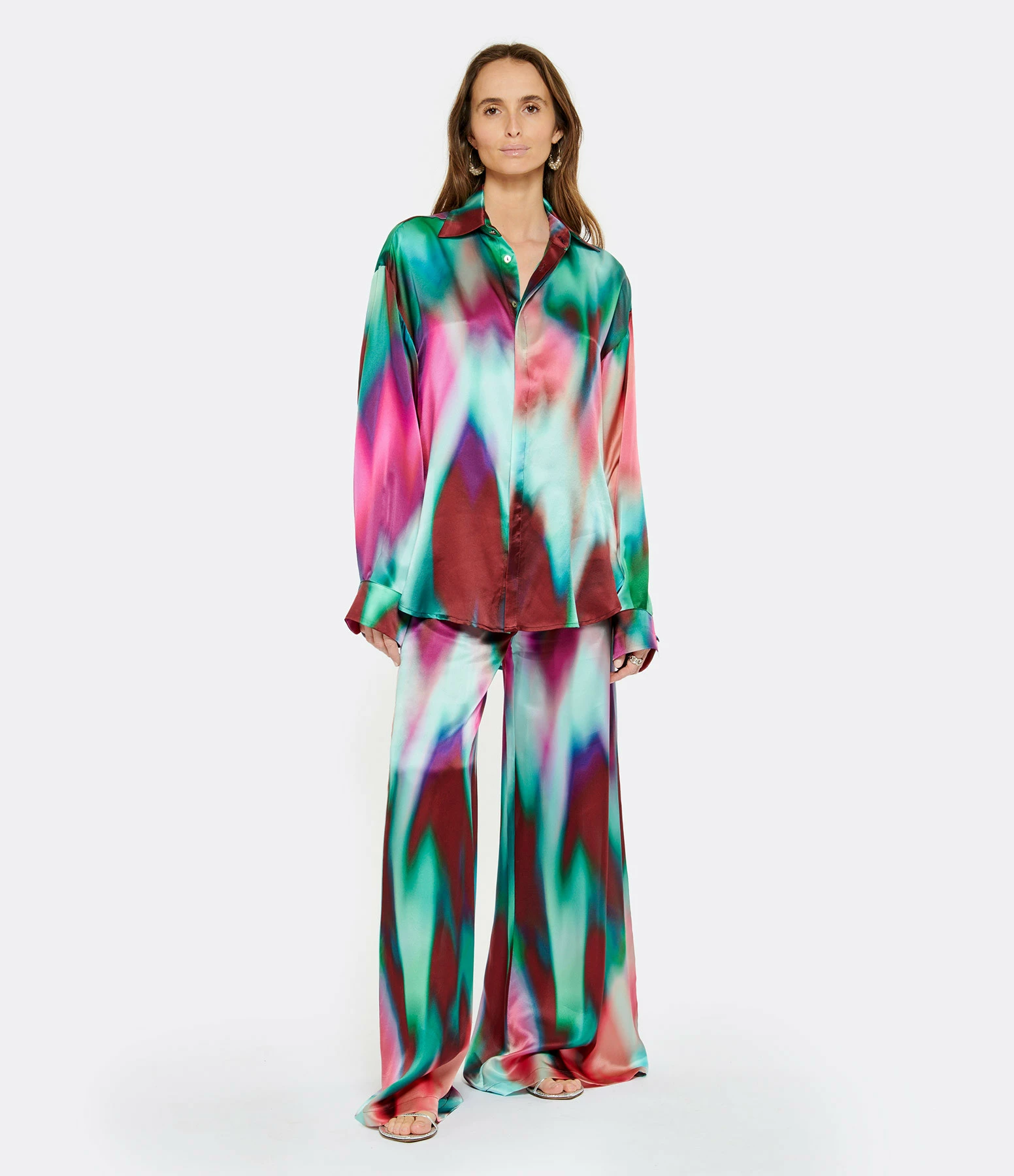 OUD Pantalon Axel Tie And Dye Soie Multicolore – Image 3