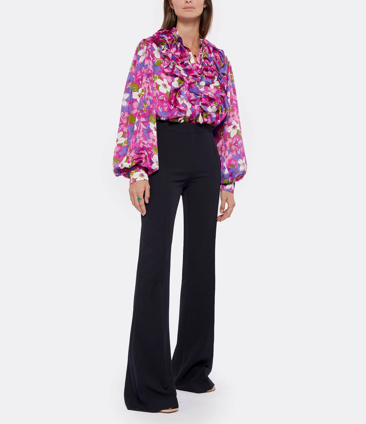 OUD Pantalon Évasé Espi Bleu Marine – Image 3