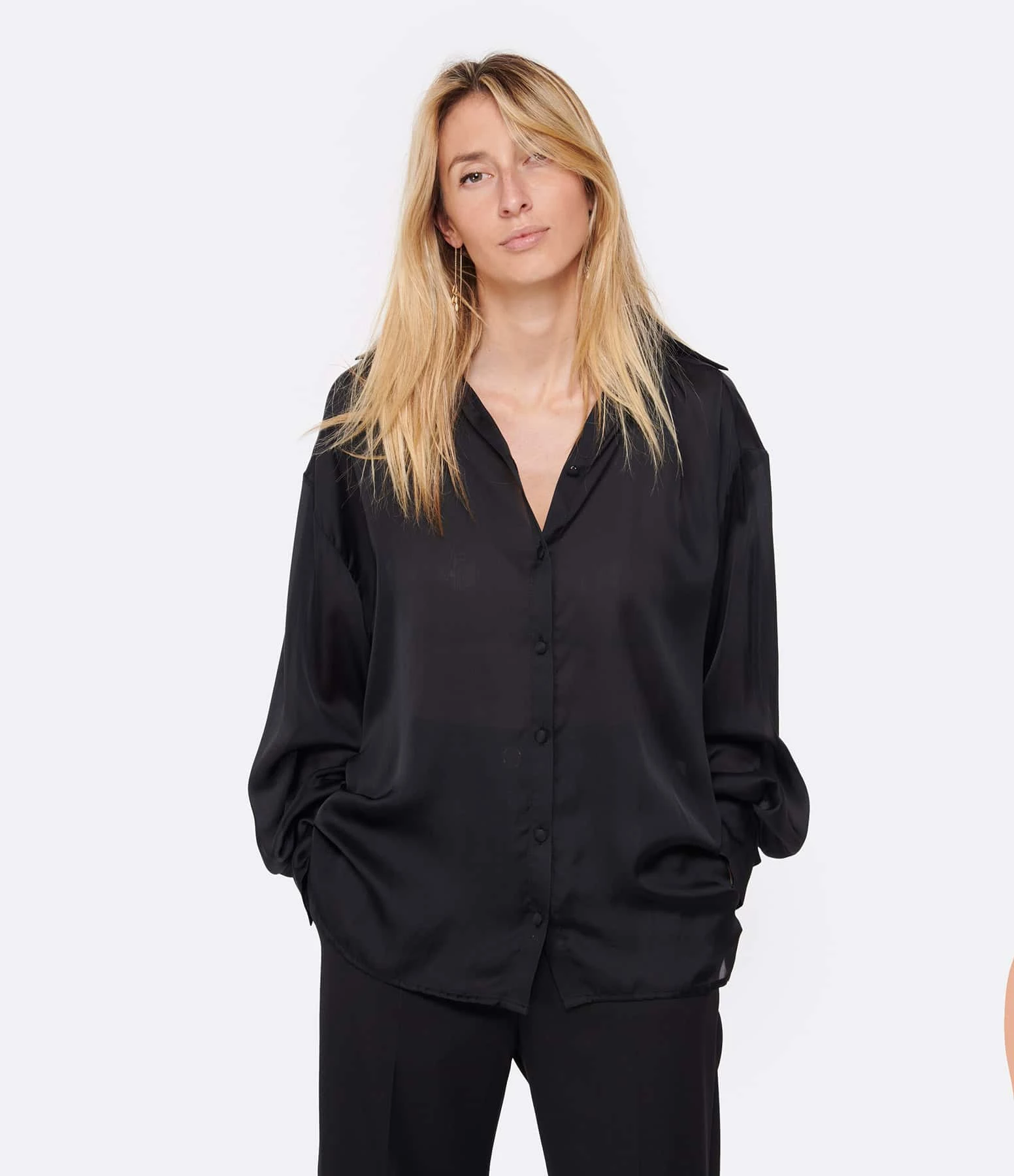 OUD Top Kristen Mousseline Soie Noir 5 OUD Top Kristen Mousseline Soie Noir – Image 3