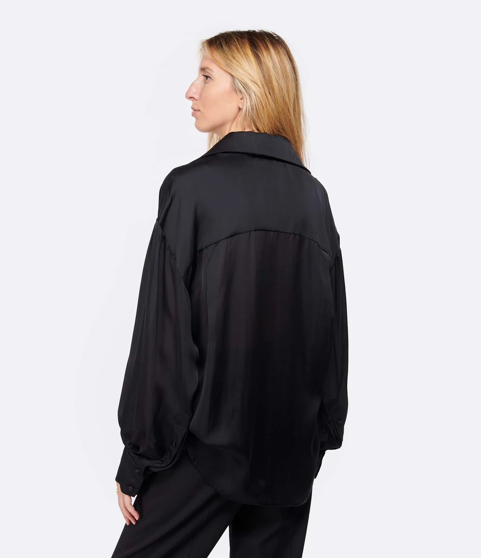OUD Top Kristen Mousseline Soie Noir 7 OUD Top Kristen Mousseline Soie Noir – Image 5