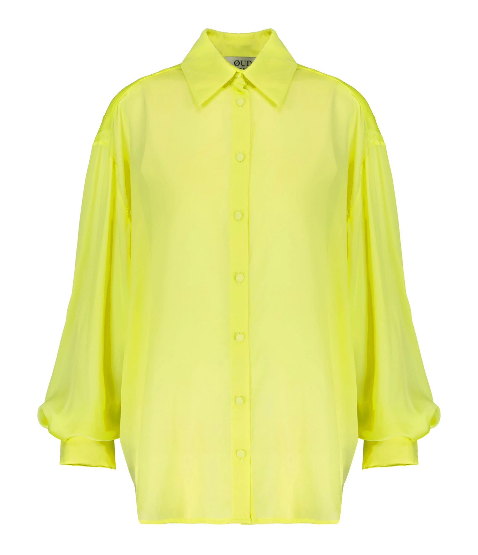 OUD Top Kristen Mousseline Soie Jaune Fluo