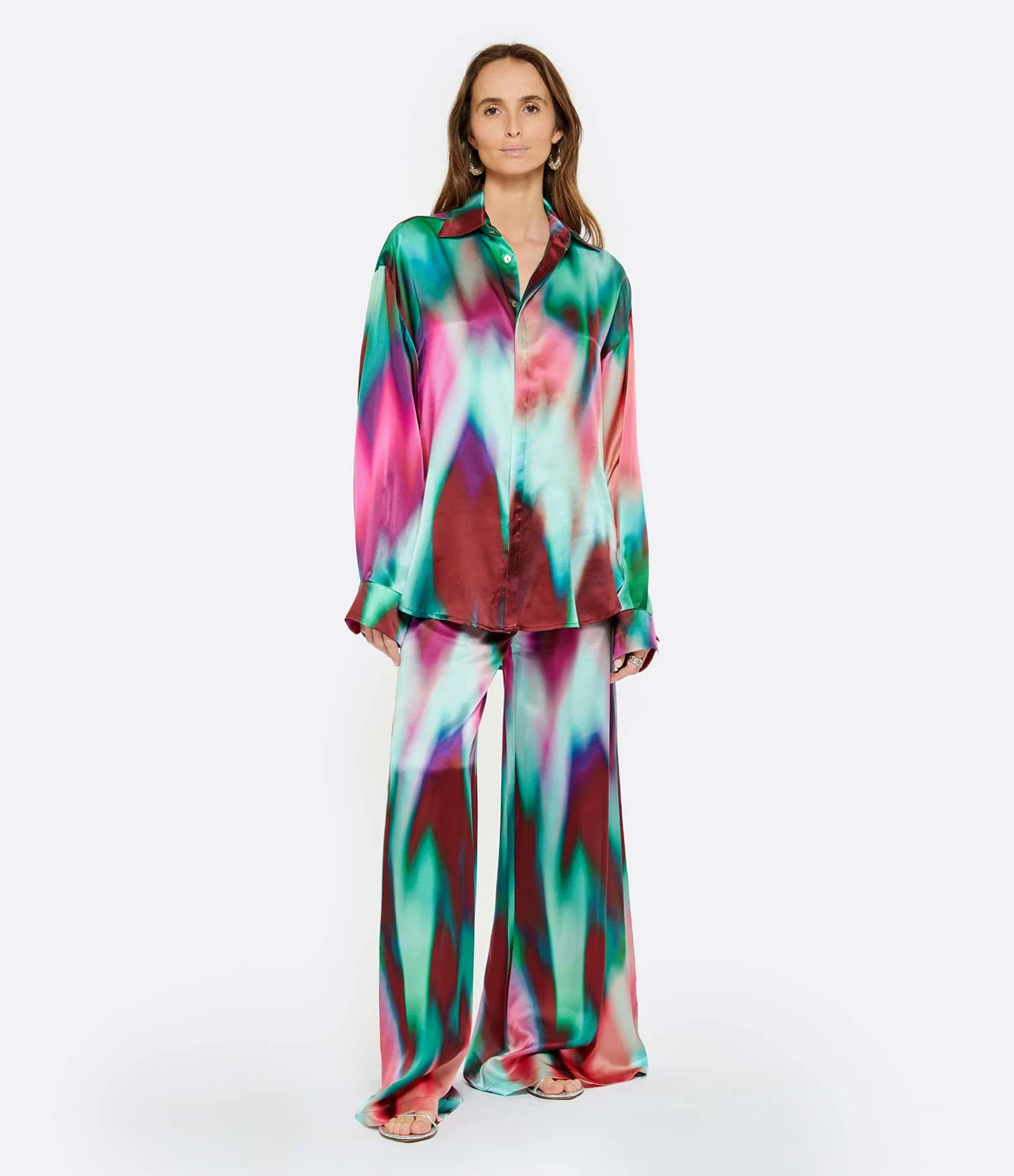 OUD Chemise Pippa Tie And Dye Soie Bleu Rose 7 OUD Chemise Pippa Tie And Dye Soie Bleu Rose – Image 5