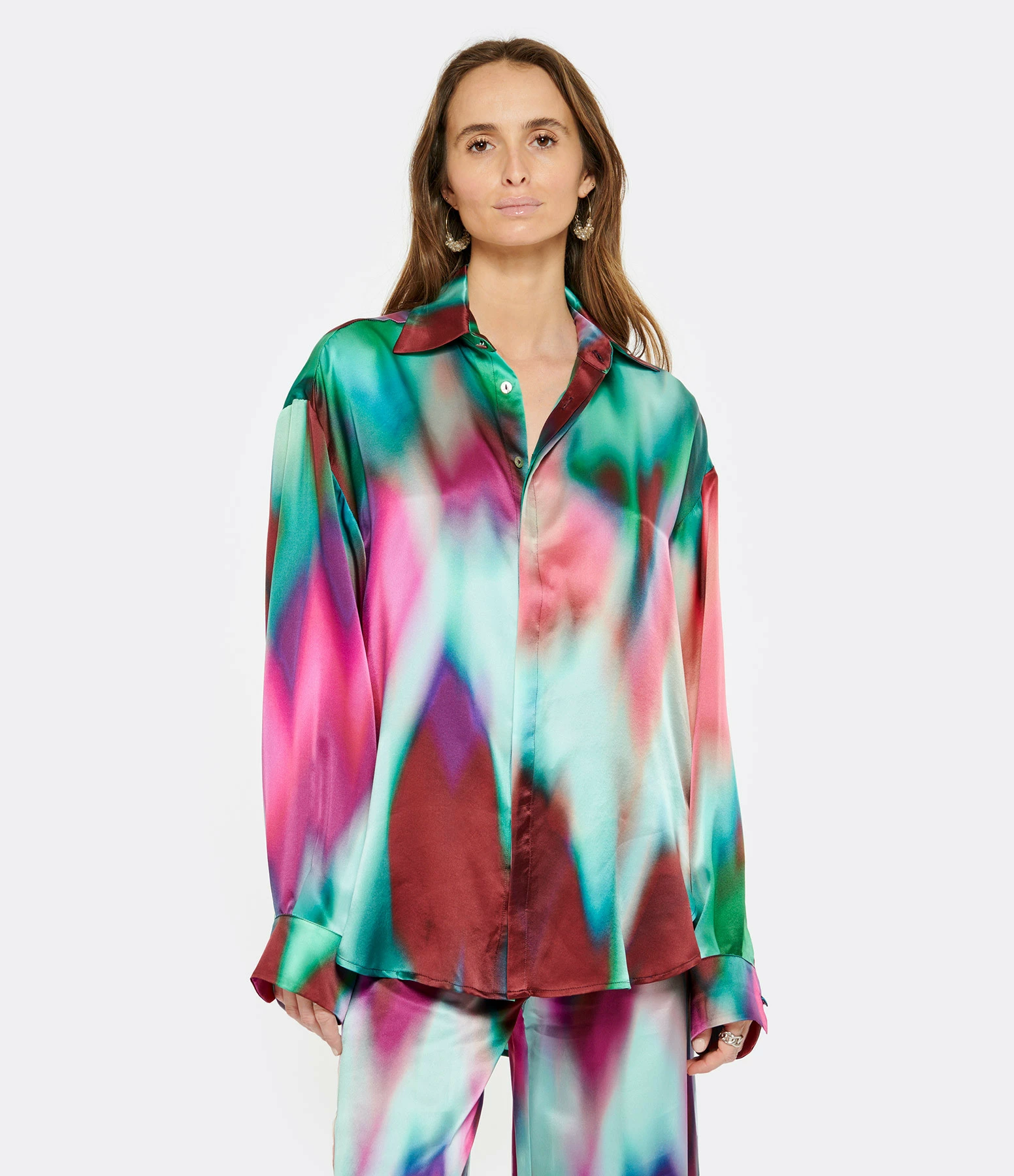 OUD Chemise Pippa Tie And Dye Soie Bleu Rose 5 OUD Chemise Pippa Tie And Dye Soie Bleu Rose – Image 3