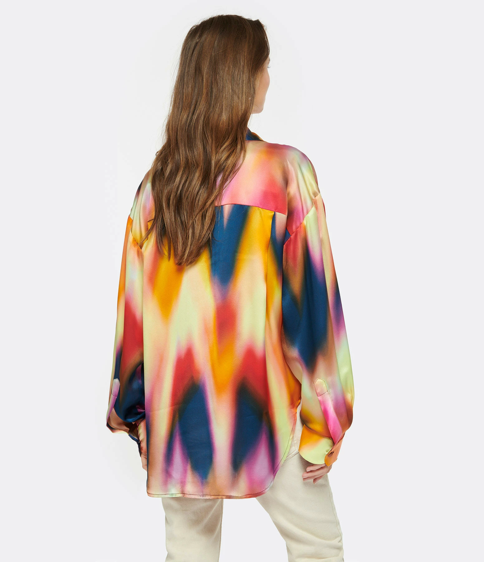 OUD Chemise Pippa Tie And Dye Soie Orange – Image 5