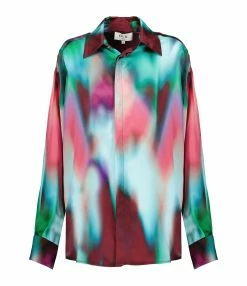 OUD Chemise Pippa Tie And Dye Soie Bleu Rose