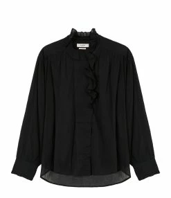 MARANT ÉTOILE Top Pamias Coton Organique Noir