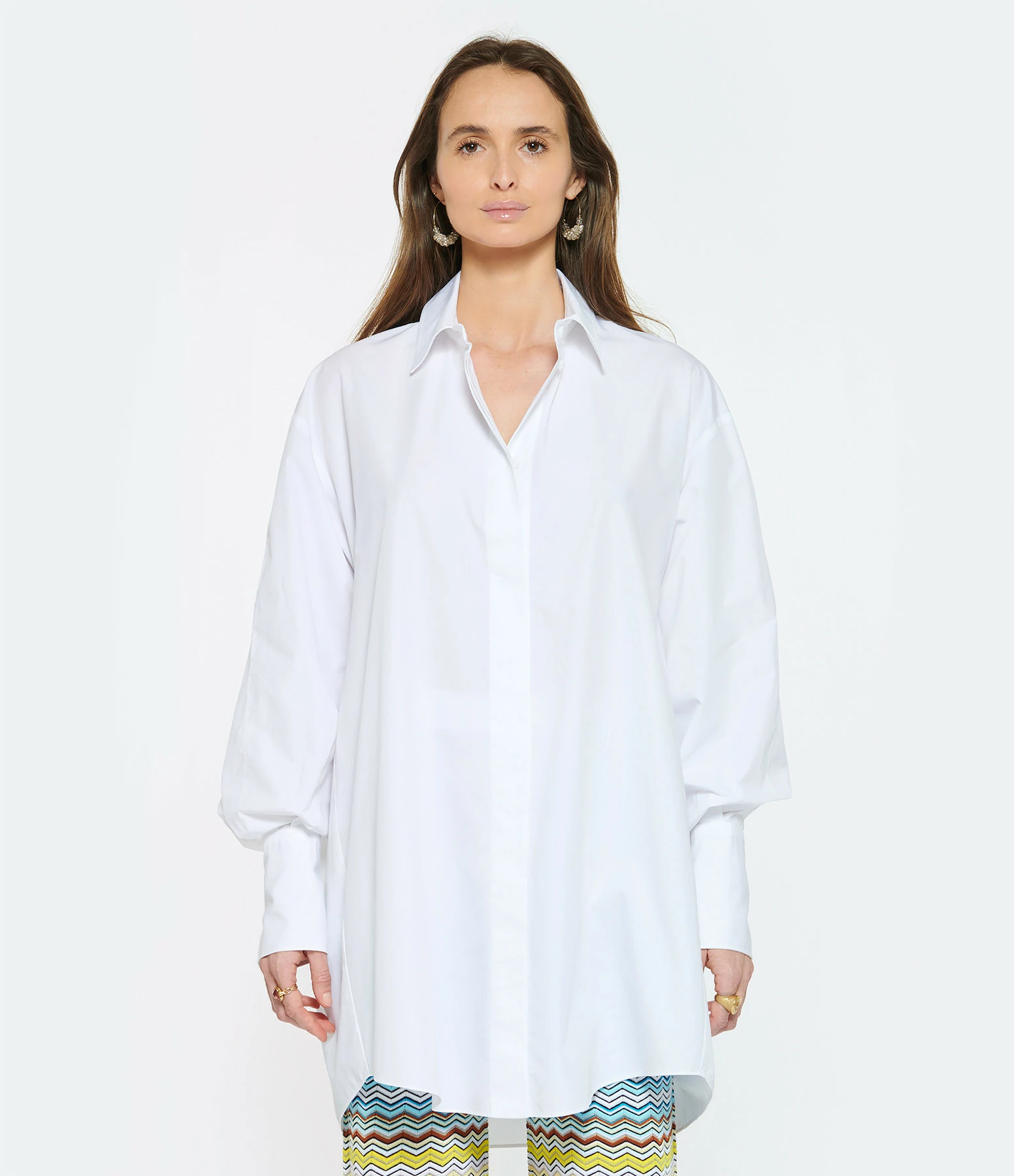 PATOU Robe Chemise Courte Coton Blanc Perle 8 PATOU Robe Chemise Courte Coton Blanc Perle – Image 6