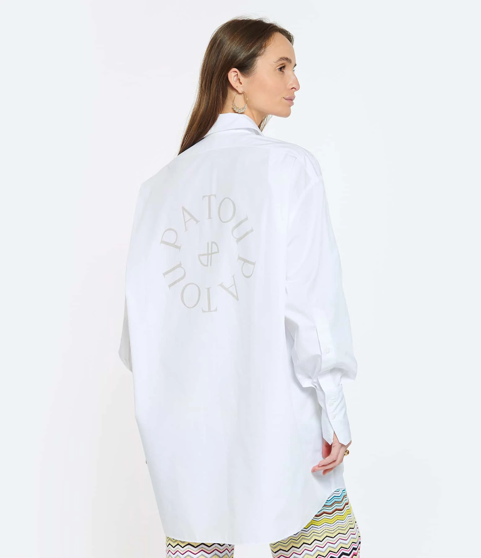PATOU Robe Chemise Courte Coton Blanc Perle 7 PATOU Robe Chemise Courte Coton Blanc Perle – Image 5