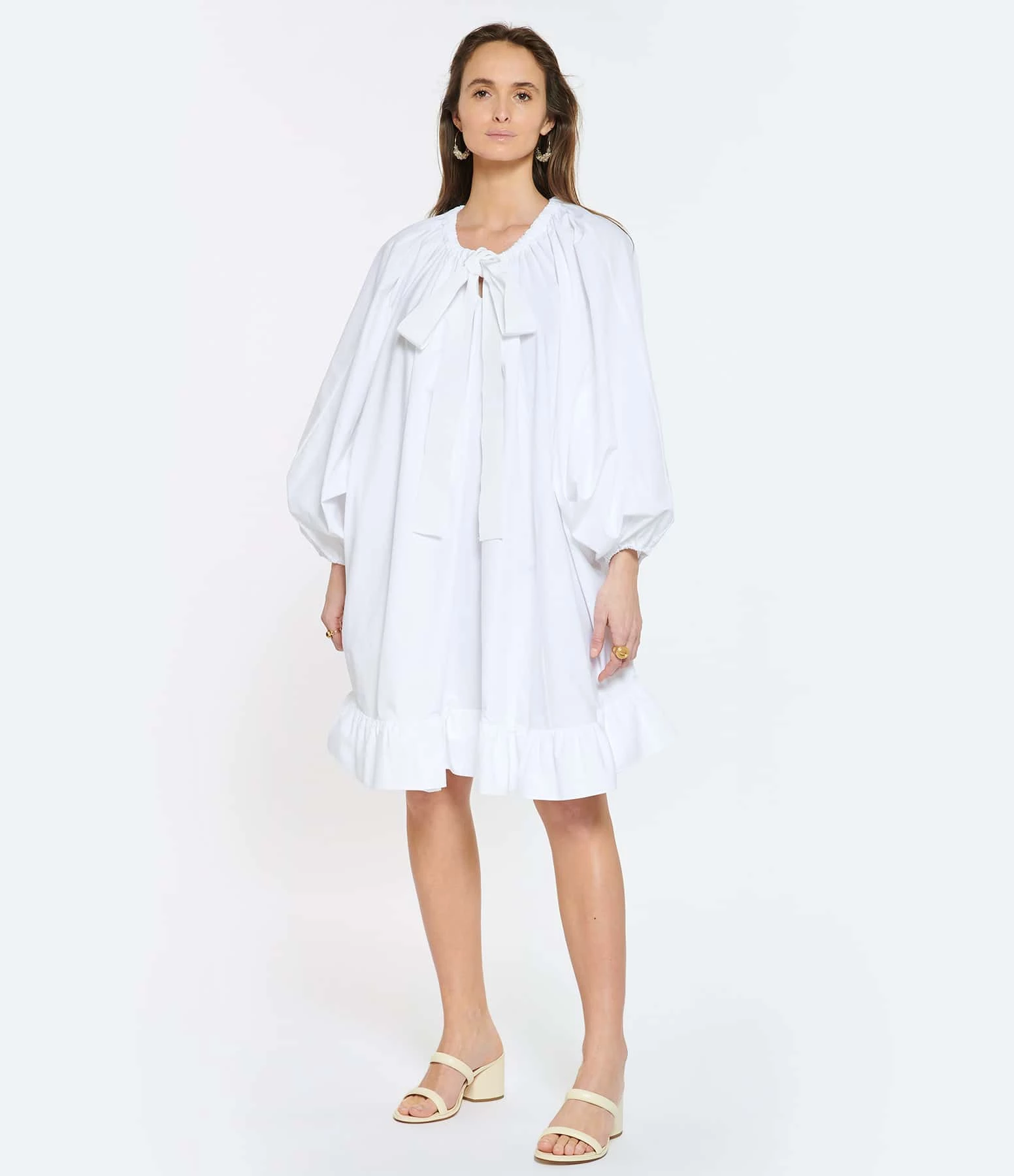 PATOU Robe Froufrou Coton Blanc – Image 4