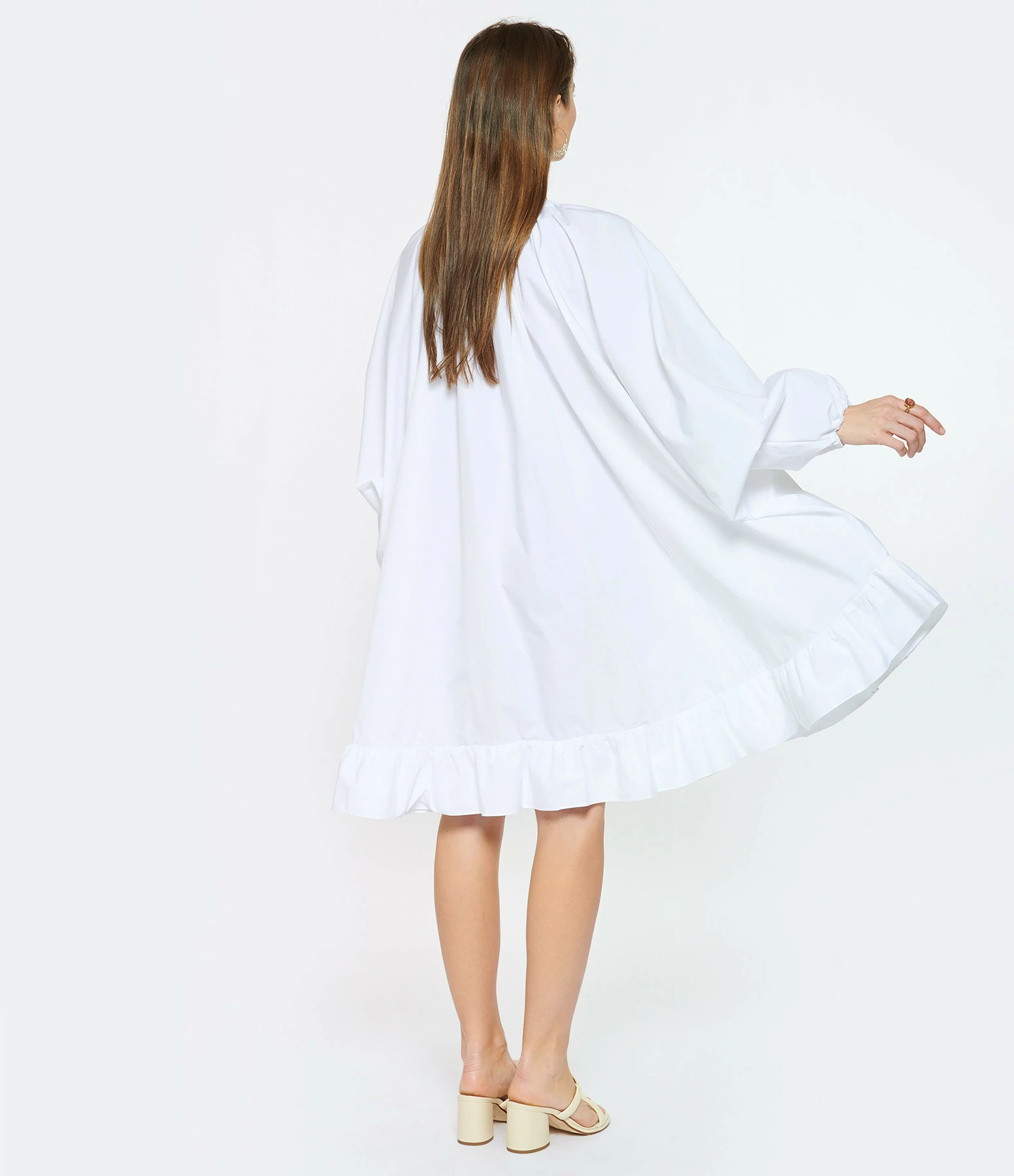 PATOU Robe Froufrou Coton Blanc – Image 5