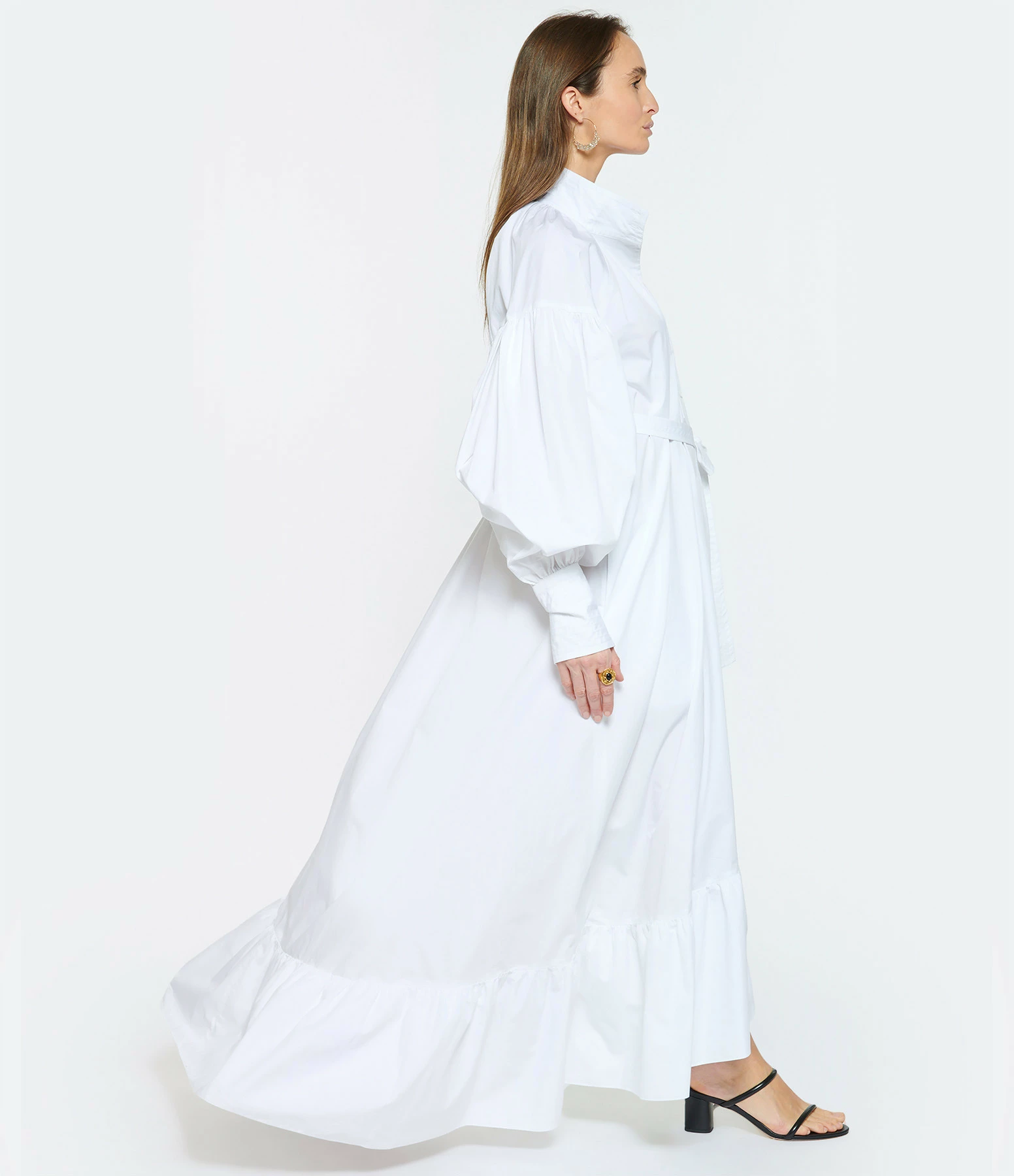 PATOU Robe Longue Painter Coton Blanc – Image 6