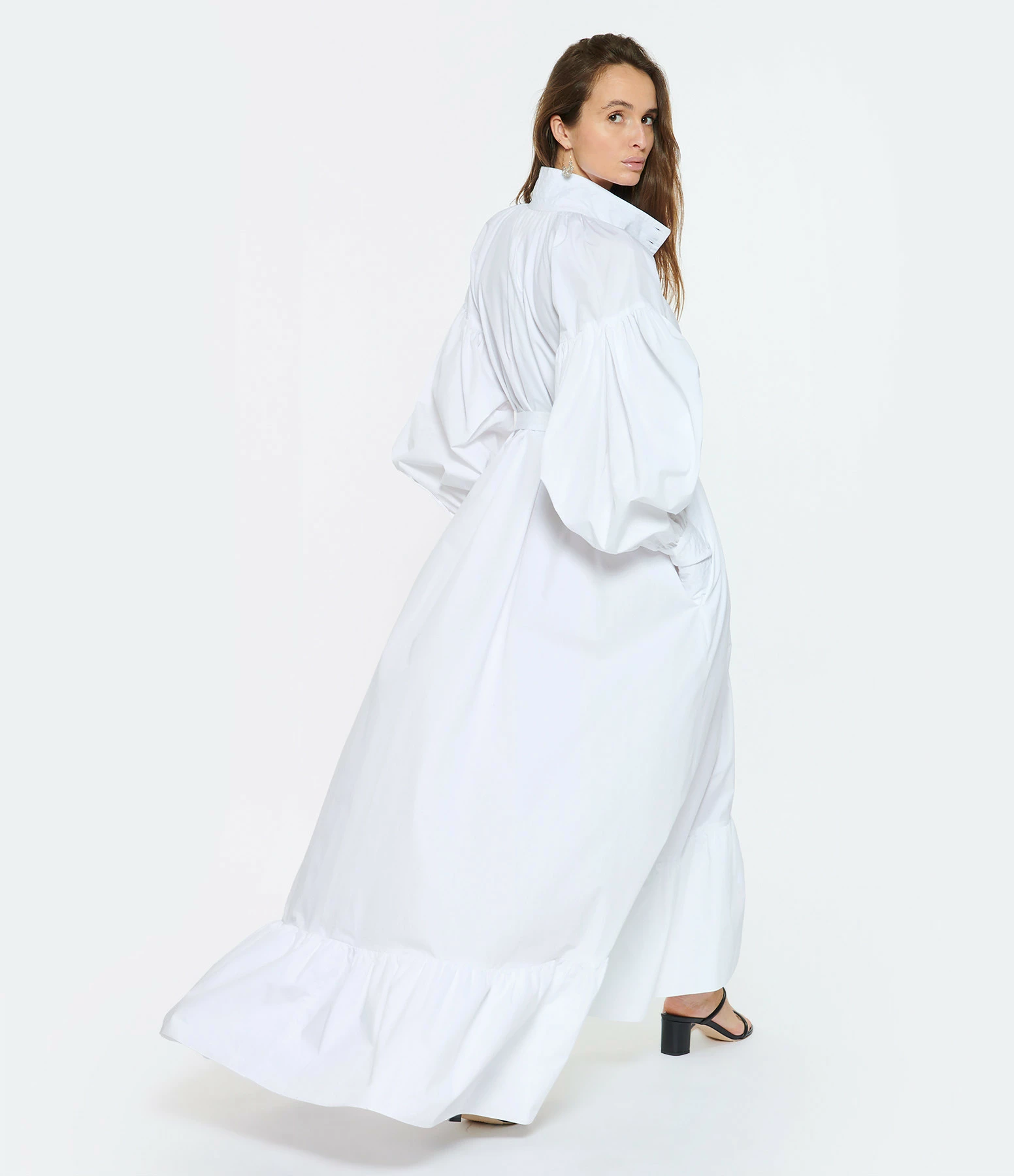 PATOU Robe Longue Painter Coton Blanc – Image 7