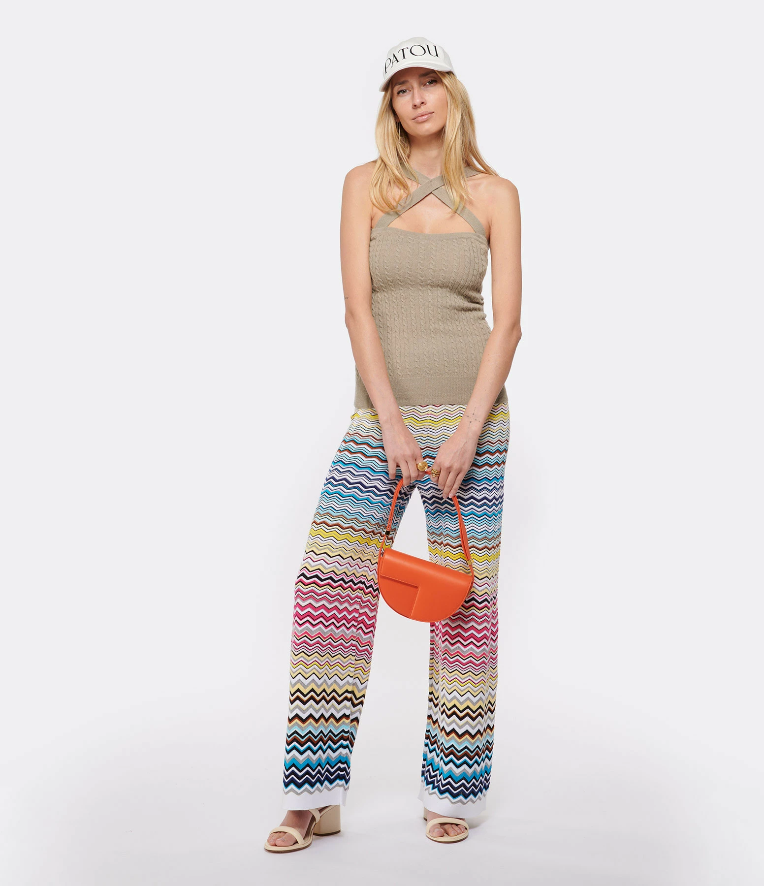 PATOU Top Croisé Laine Cachemire Beige Parchemin – Image 6