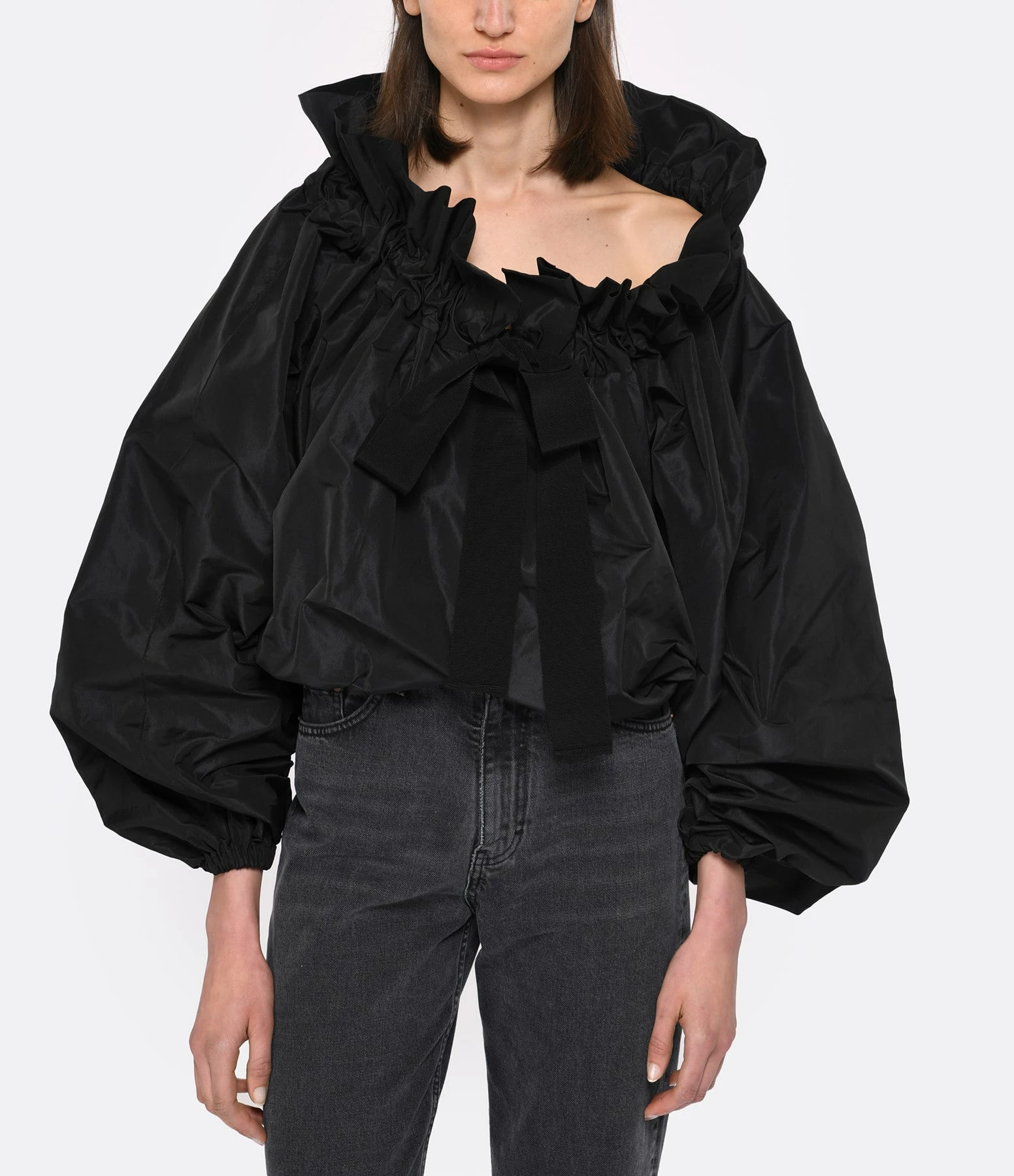 PATOU Blouse Manches Ballon Noir – Image 3