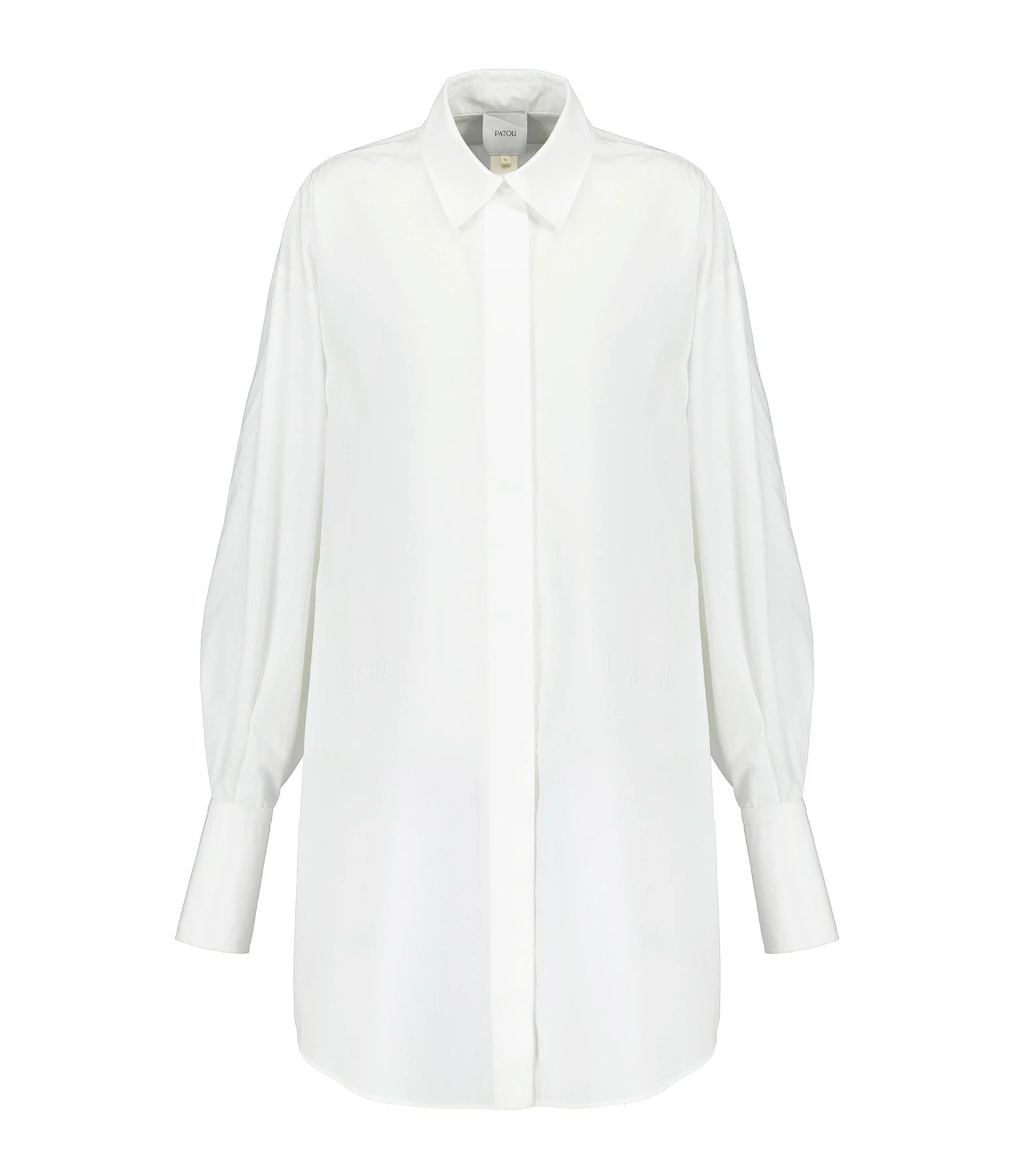 PATOU Robe Chemise Courte Coton Blanc Perle 3 PATOU Robe Chemise Courte Coton Blanc Perle