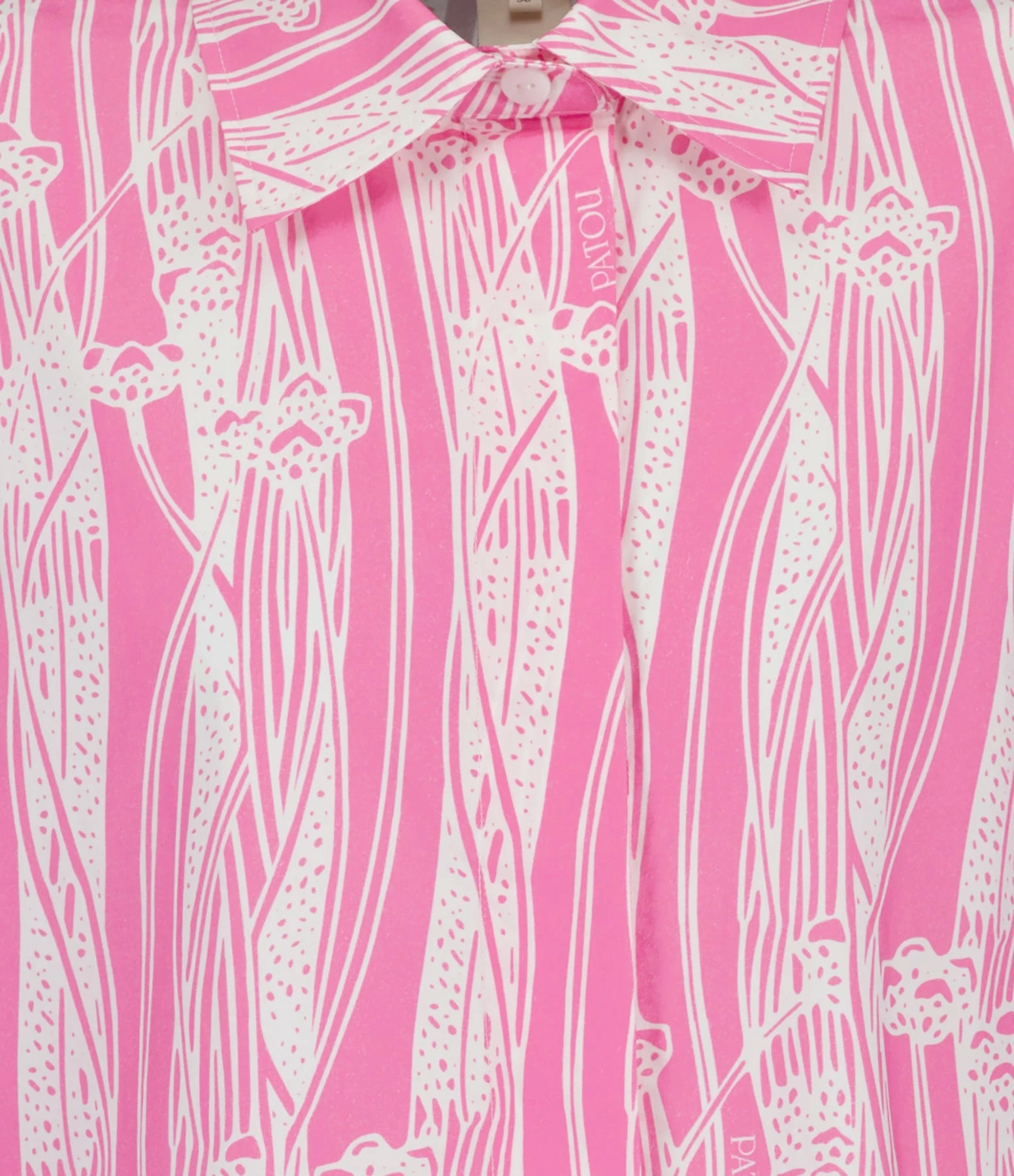 PATOU Robe Chemise Courte Coton Rose Art Déco – Image 2