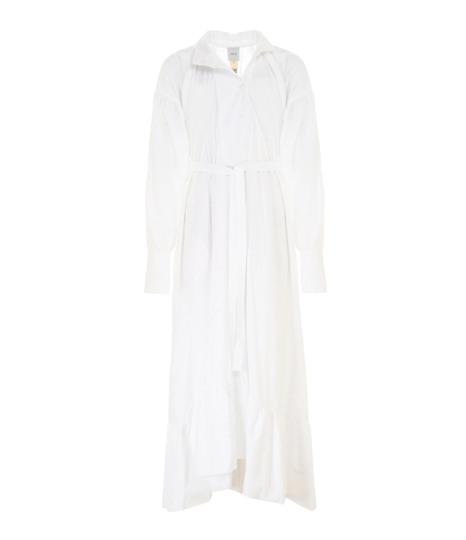 PATOU Robe Longue Painter Coton Blanc