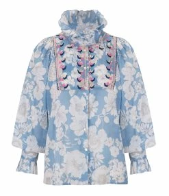 ANTIK BATIK Blouse Peony Bleu