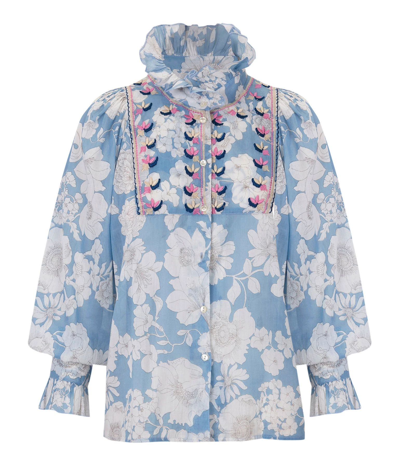 ANTIK BATIK Blouse Peony Bleu