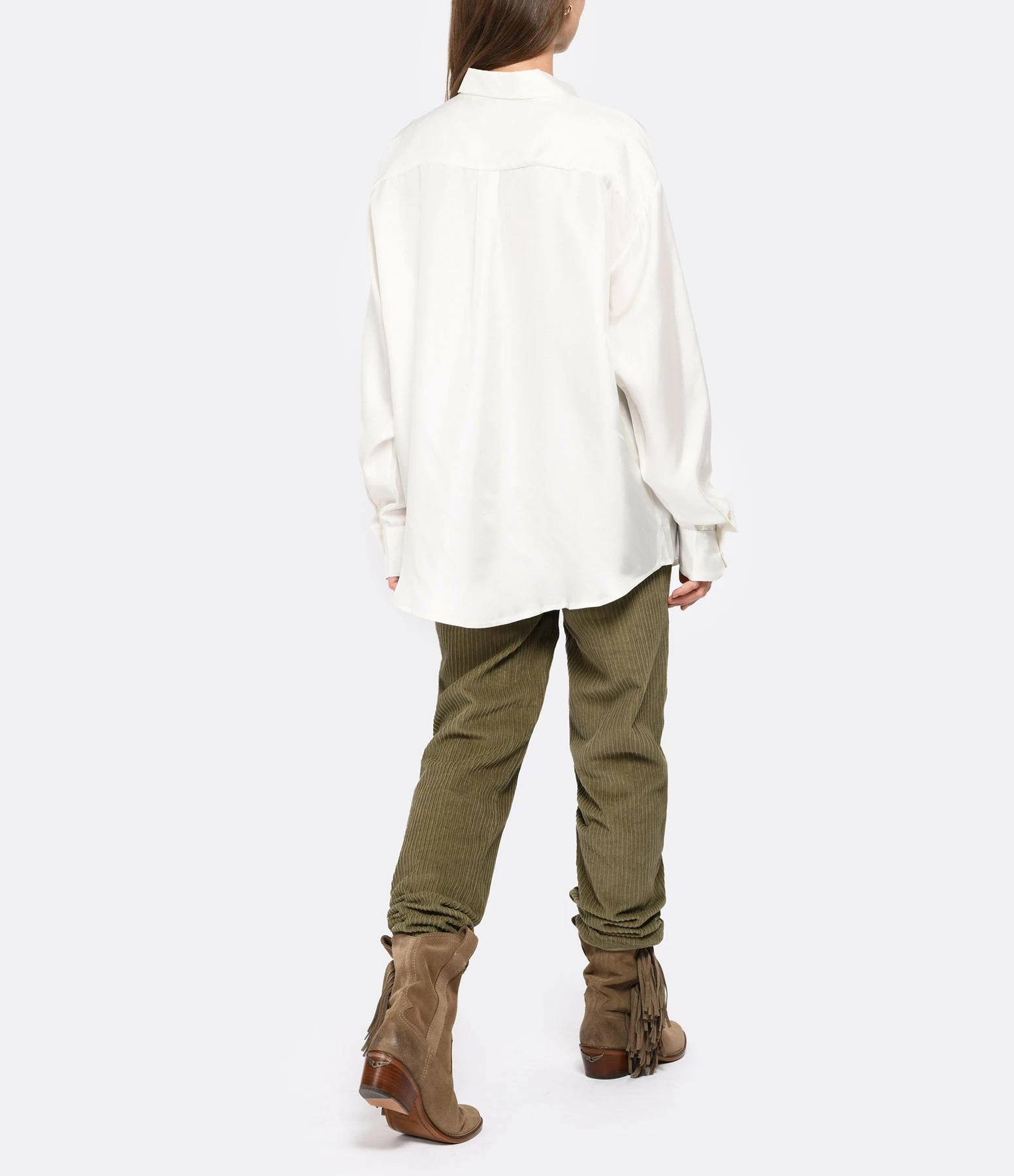 PIERRE-LOUIS MASCIA Chemise Aloe Soie GOTS Fleur Orange – Image 4