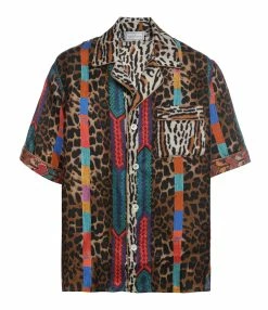 PIERRE-LOUIS MASCIA Chemise Aloe Soie Imprimé Léopard