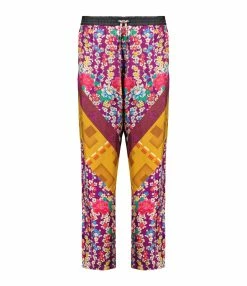 PIERRE-LOUIS MASCIA Pantalon Aloe Coton Violet Fleuri
