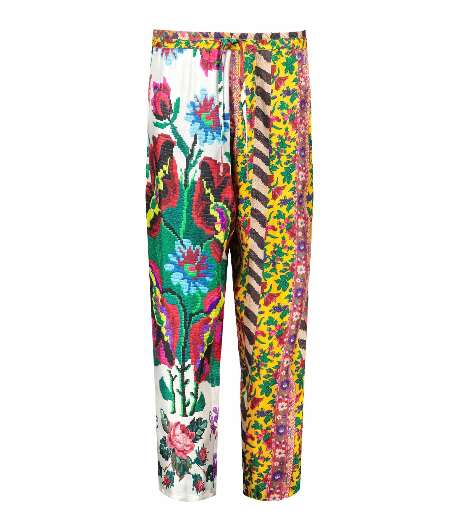 PIERRE-LOUIS MASCIA Pantalon Aloe Soie Imprimé Floral Multicolore