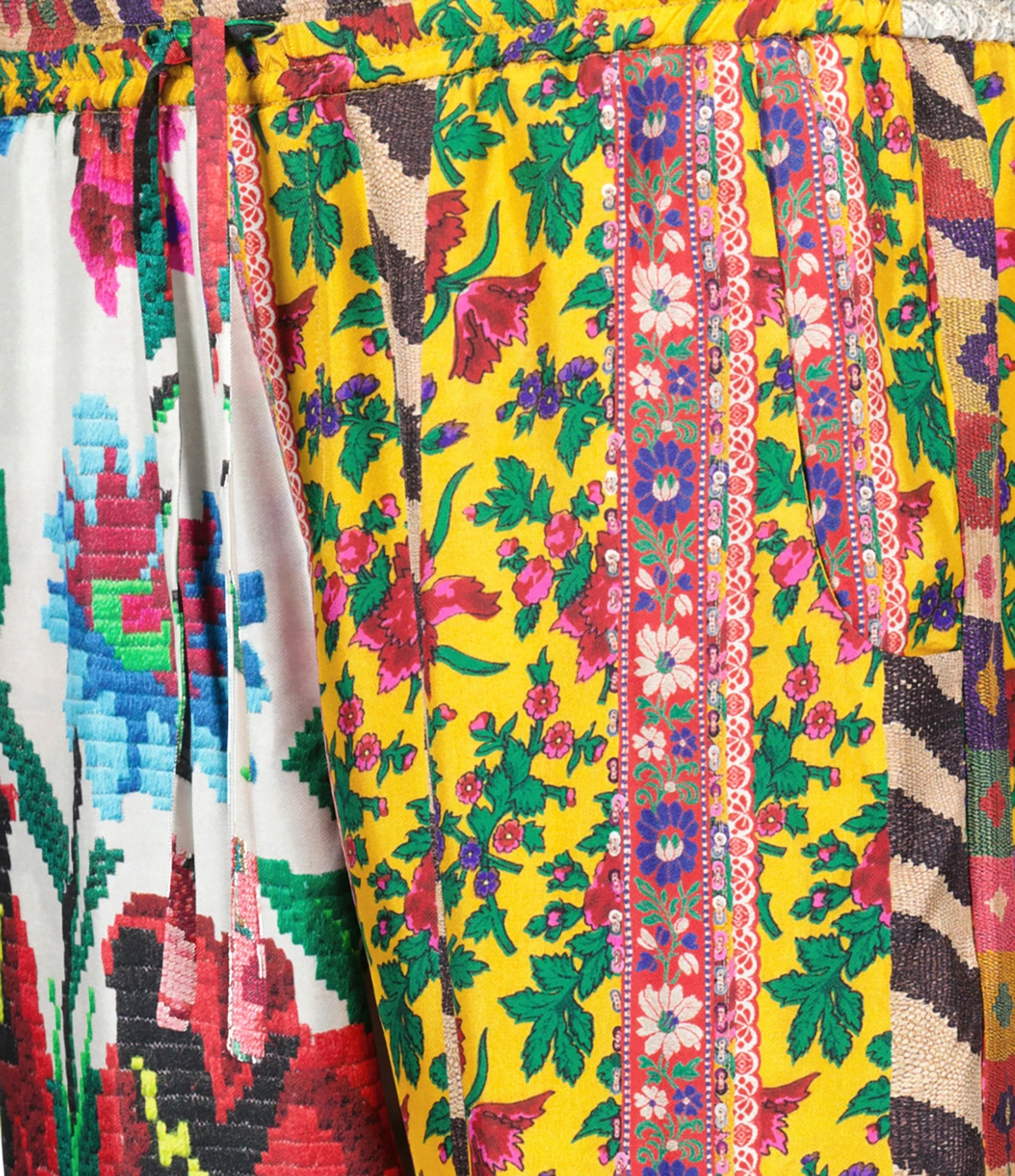 PIERRE-LOUIS MASCIA Pantalon Aloe Soie Imprimé Floral Multicolore – Image 2