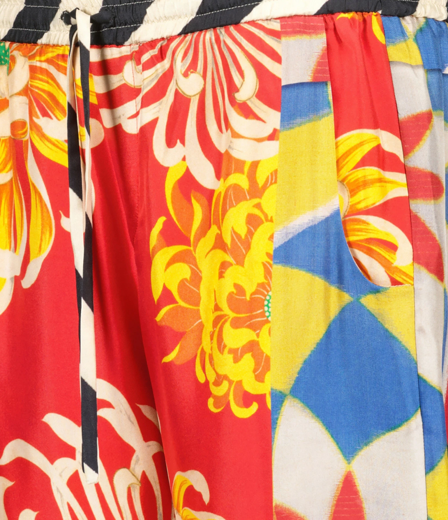 PIERRE-LOUIS MASCIA Pantalon Aloe Soie Imprimé Rouge – Image 2