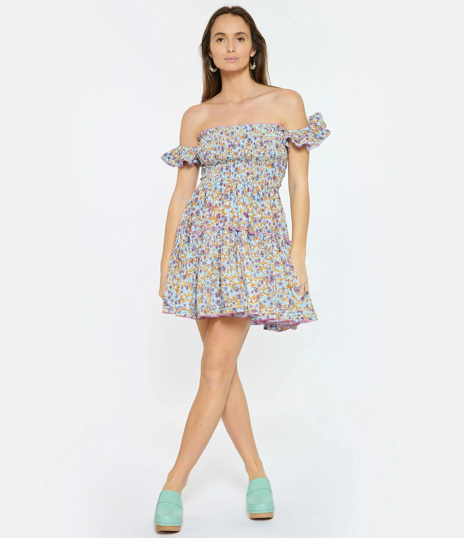 Poupette St Barth Robe Courte Aurora Coton Violet – Image 3