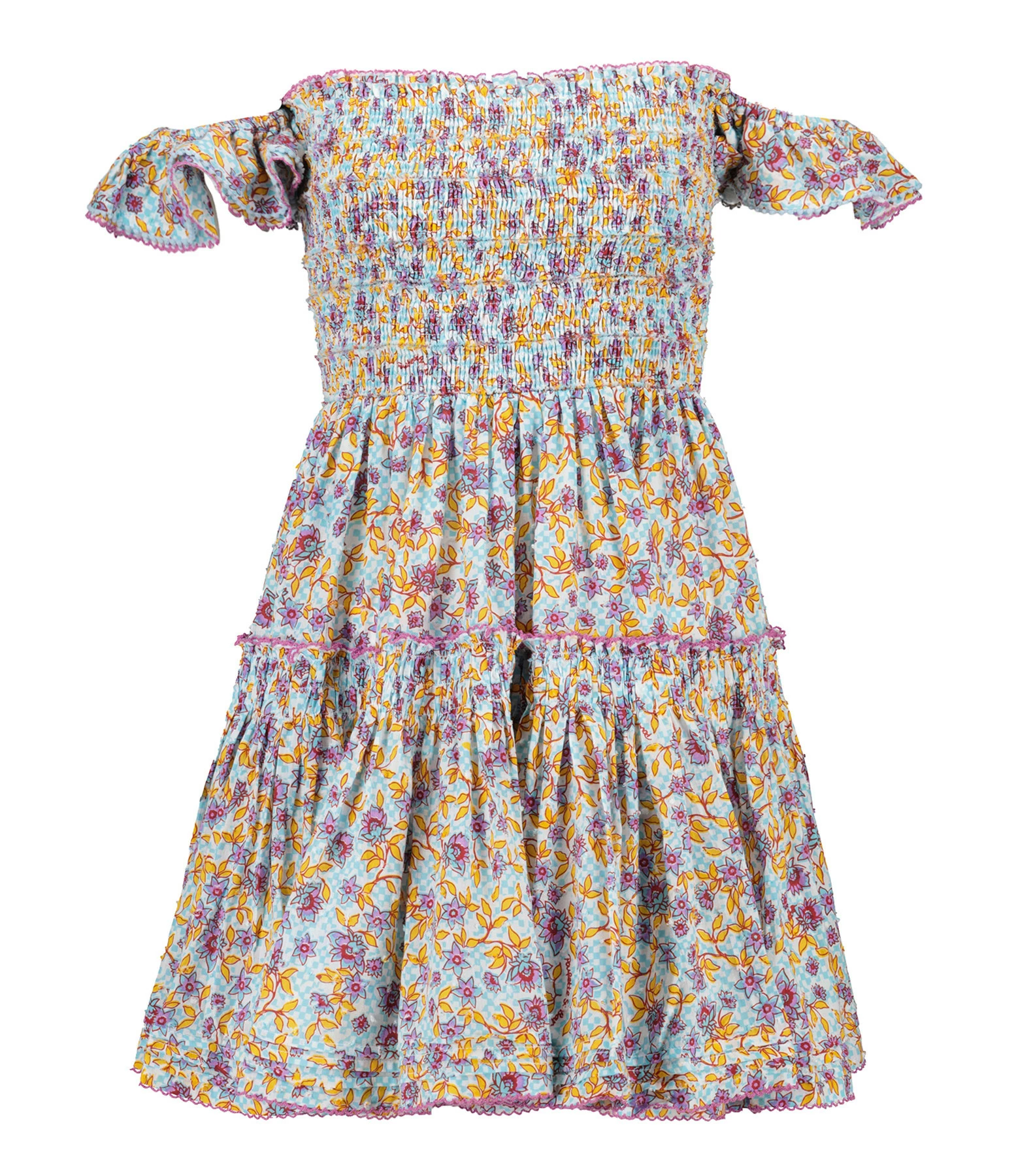 Poupette St Barth Robe Courte Aurora Coton Violet