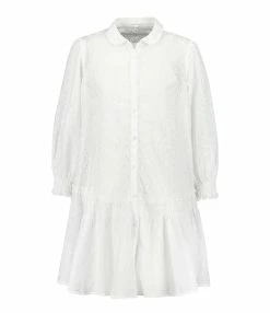 Poupette St Barth Robe Courte Tesorino Coton Brodé Blanc