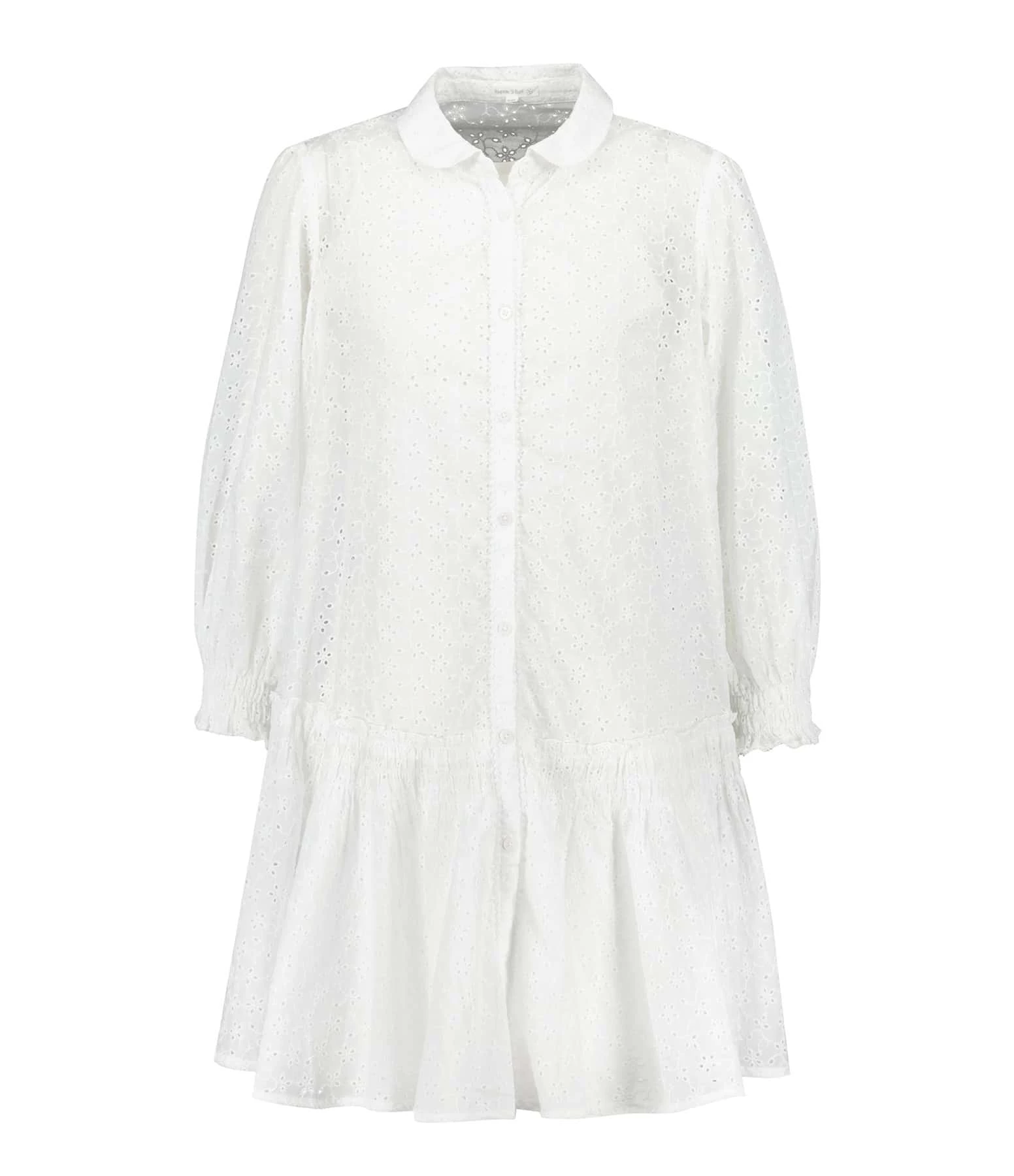 Poupette St Barth Robe Courte Tesorino Coton Brodé Blanc