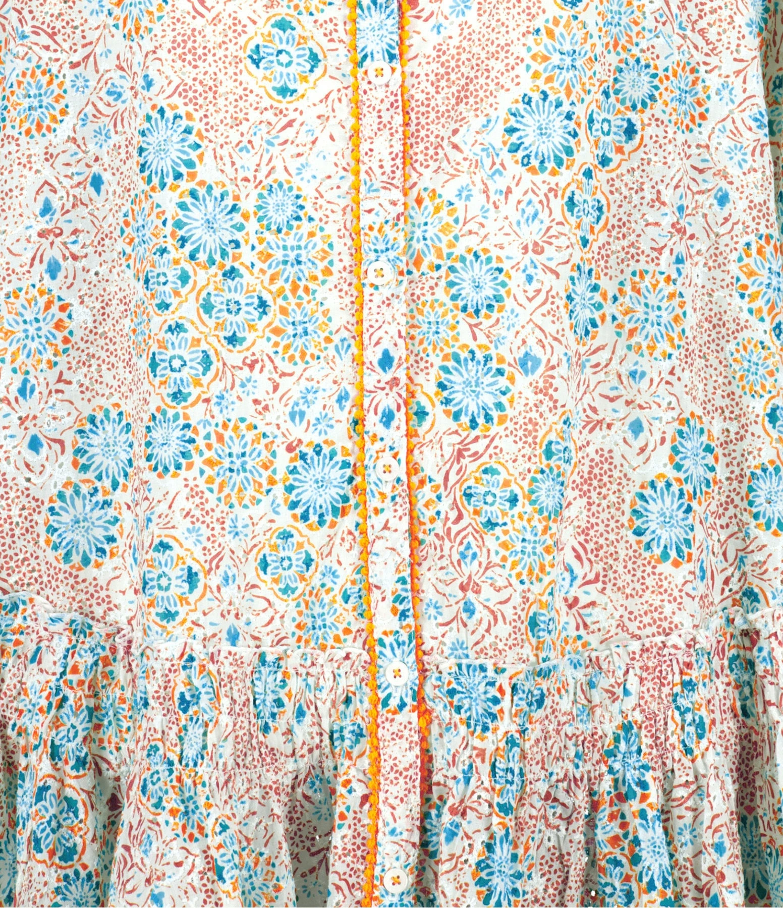 Poupette St Barth Robe Courte Tesorino Coton Brodé Turquoise – Image 2