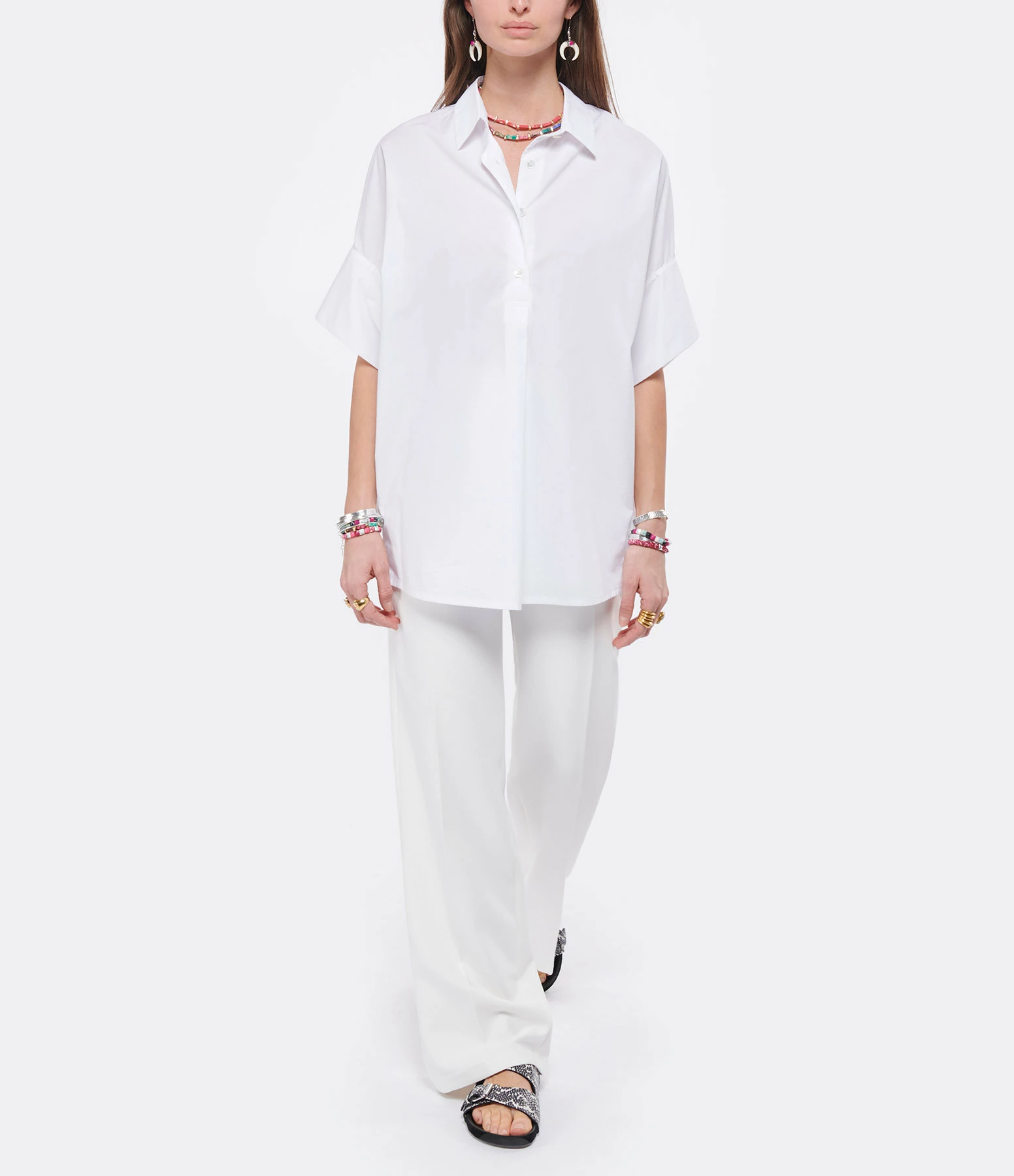 ROBERTO COLLINA Blouse Coton Blanc – Image 4