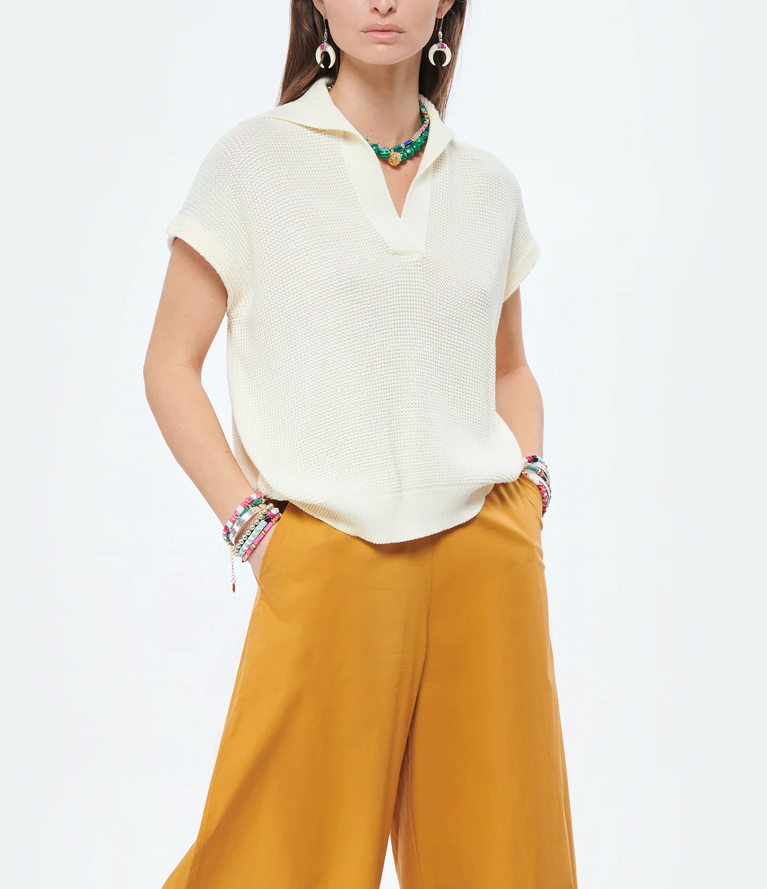 ROBERTO COLLINA Top Coton Écru – Image 3