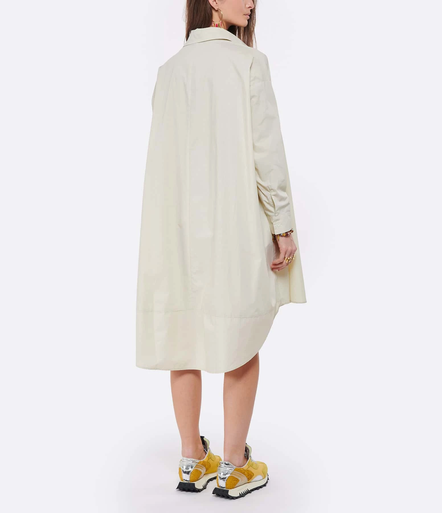 ROBERTO COLLINA Robe Chemise Coton Beige – Image 4