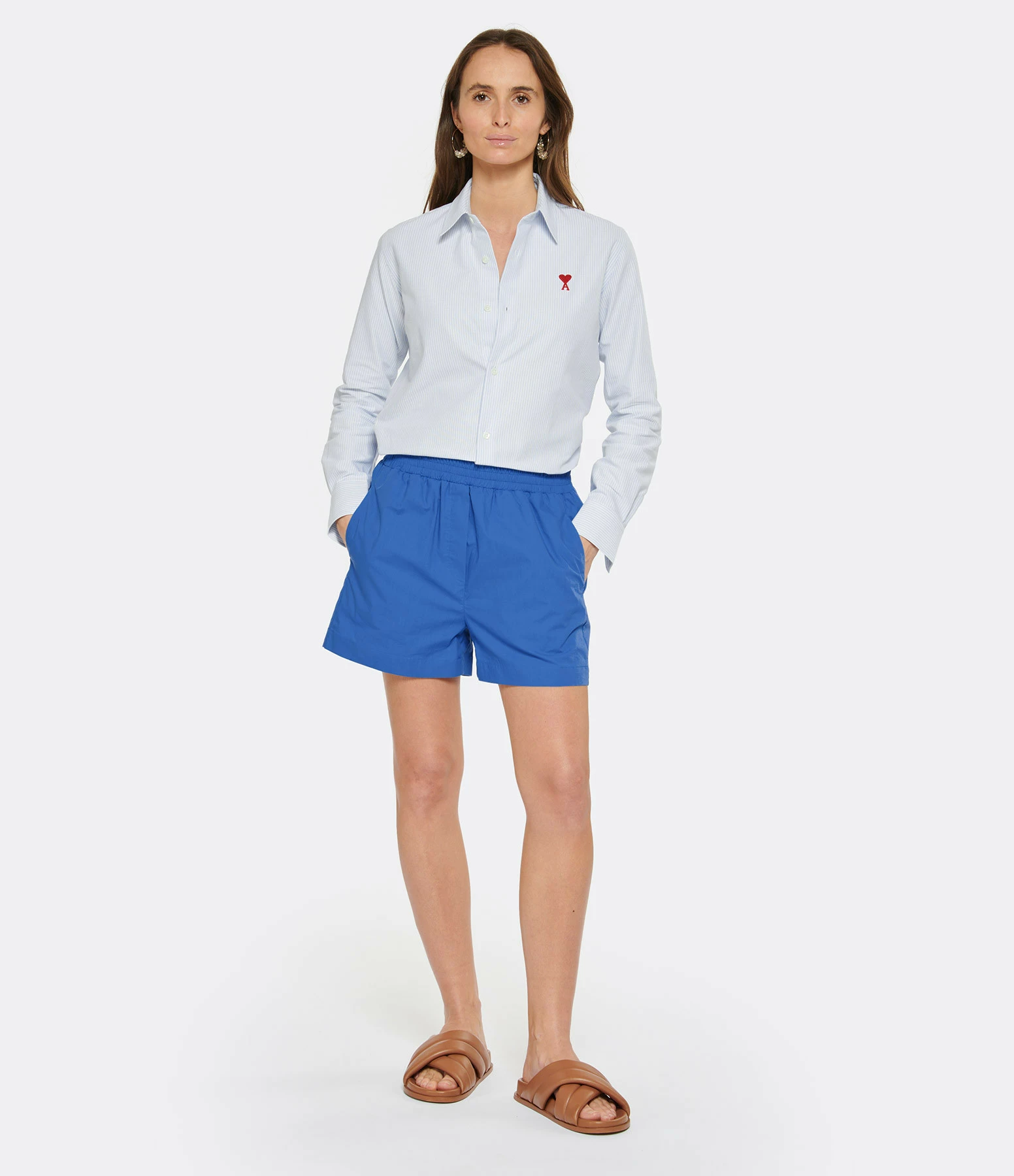 ROBERTO COLLINA Short Coton Bleu – Image 3