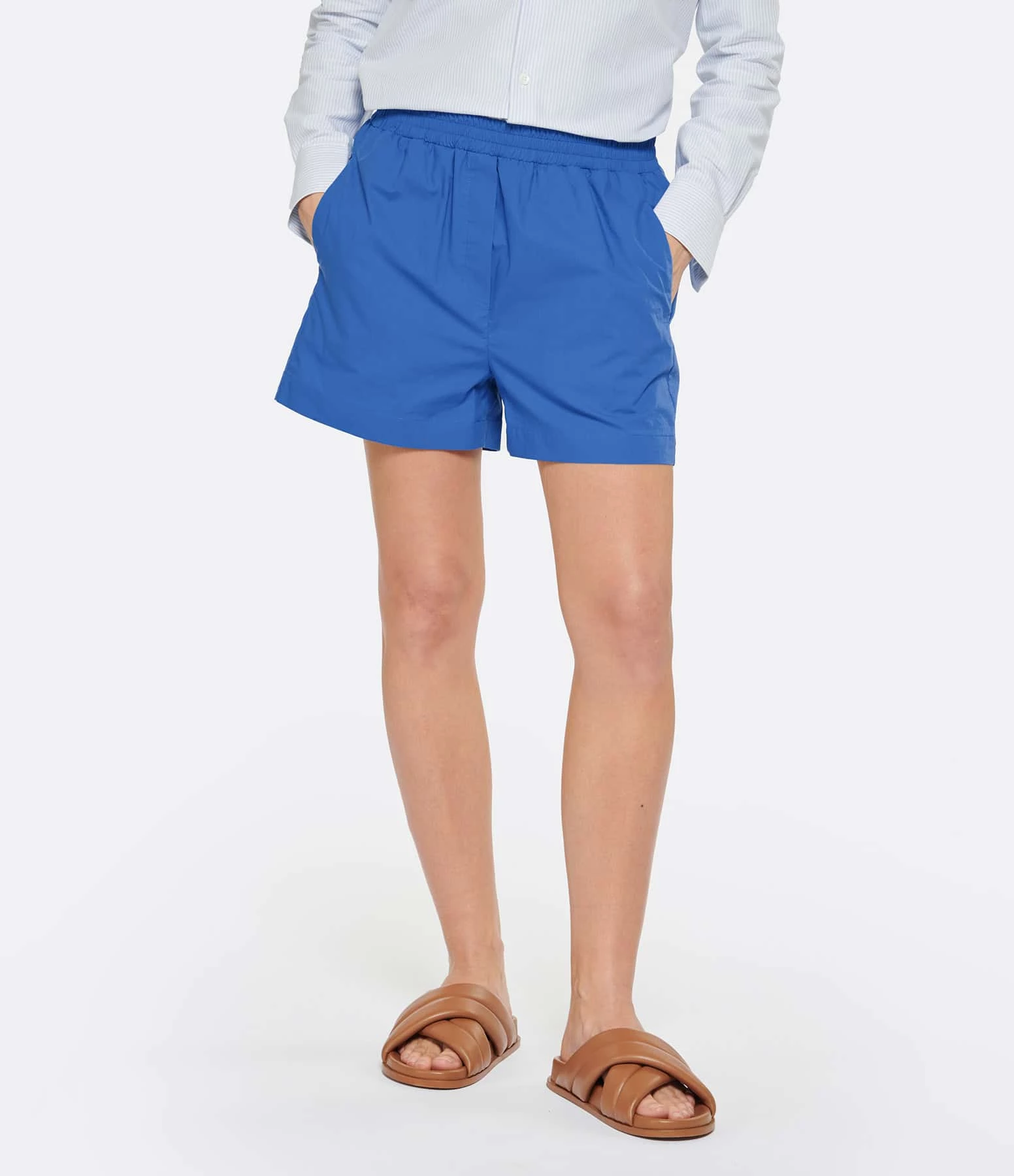 ROBERTO COLLINA Short Coton Bleu – Image 4