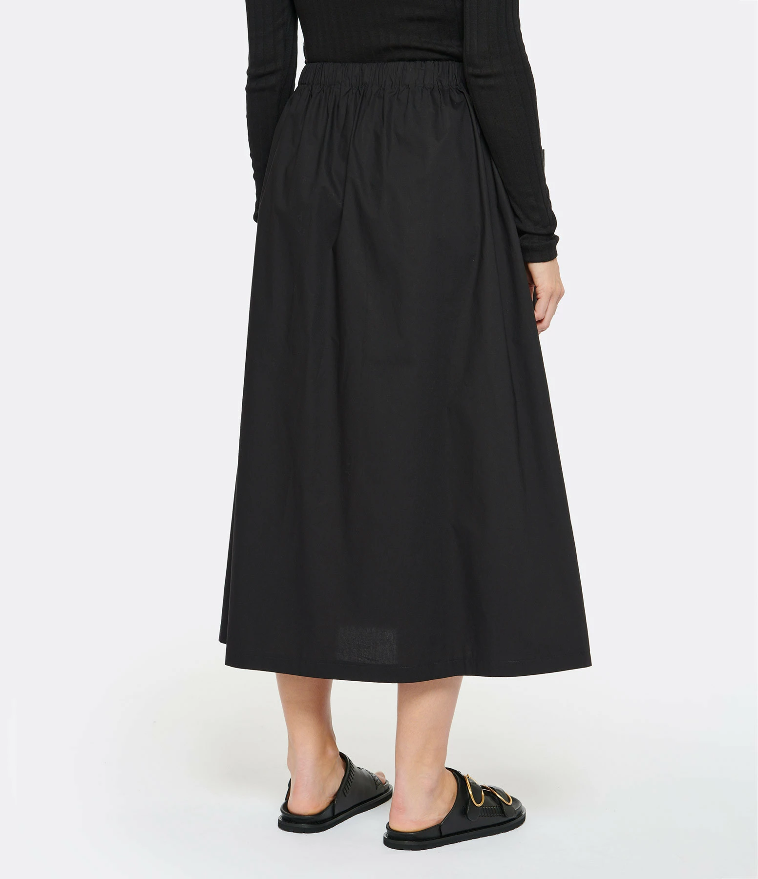 ROBERTO COLLINA Jupe Mi Longue Noir Poches – Image 5