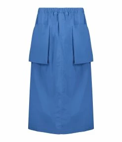 ROBERTO COLLINA Jupe Mi Longue Bleu Poches