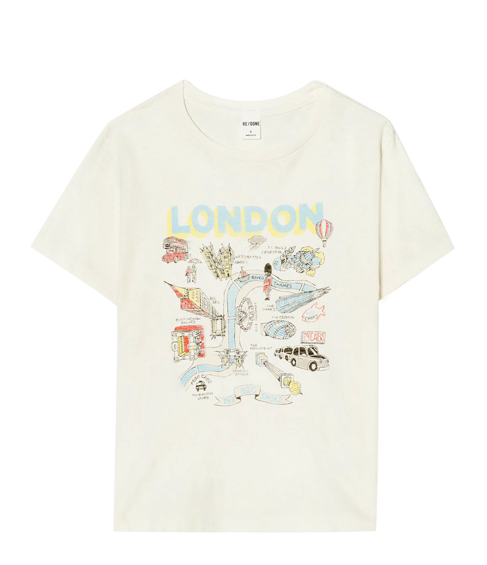 RE/DONE Tee-shirt London Coton Blanc Vintage
