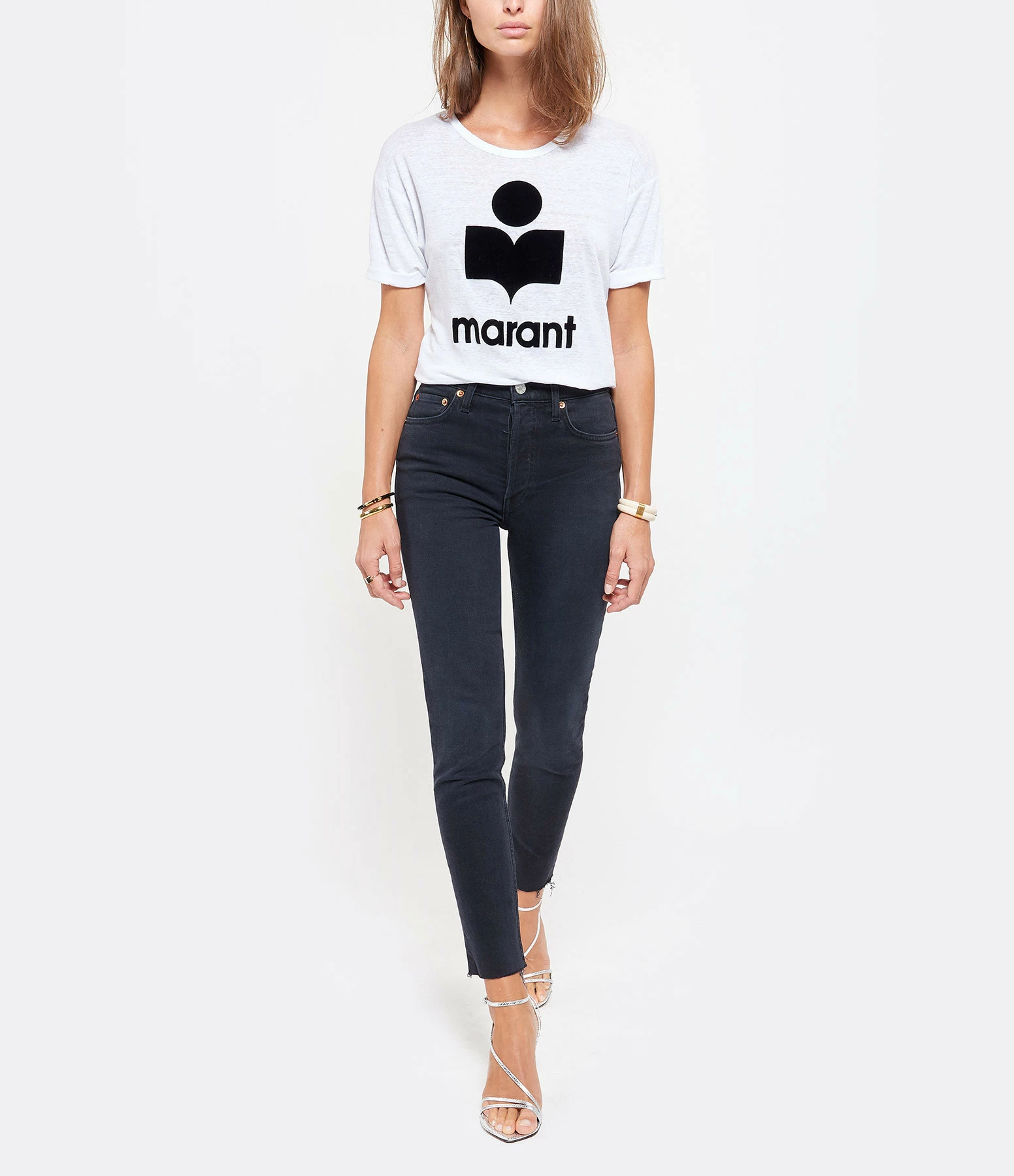 RE/DONE Jean Crop Taille Haute Noir Délavé – Image 3